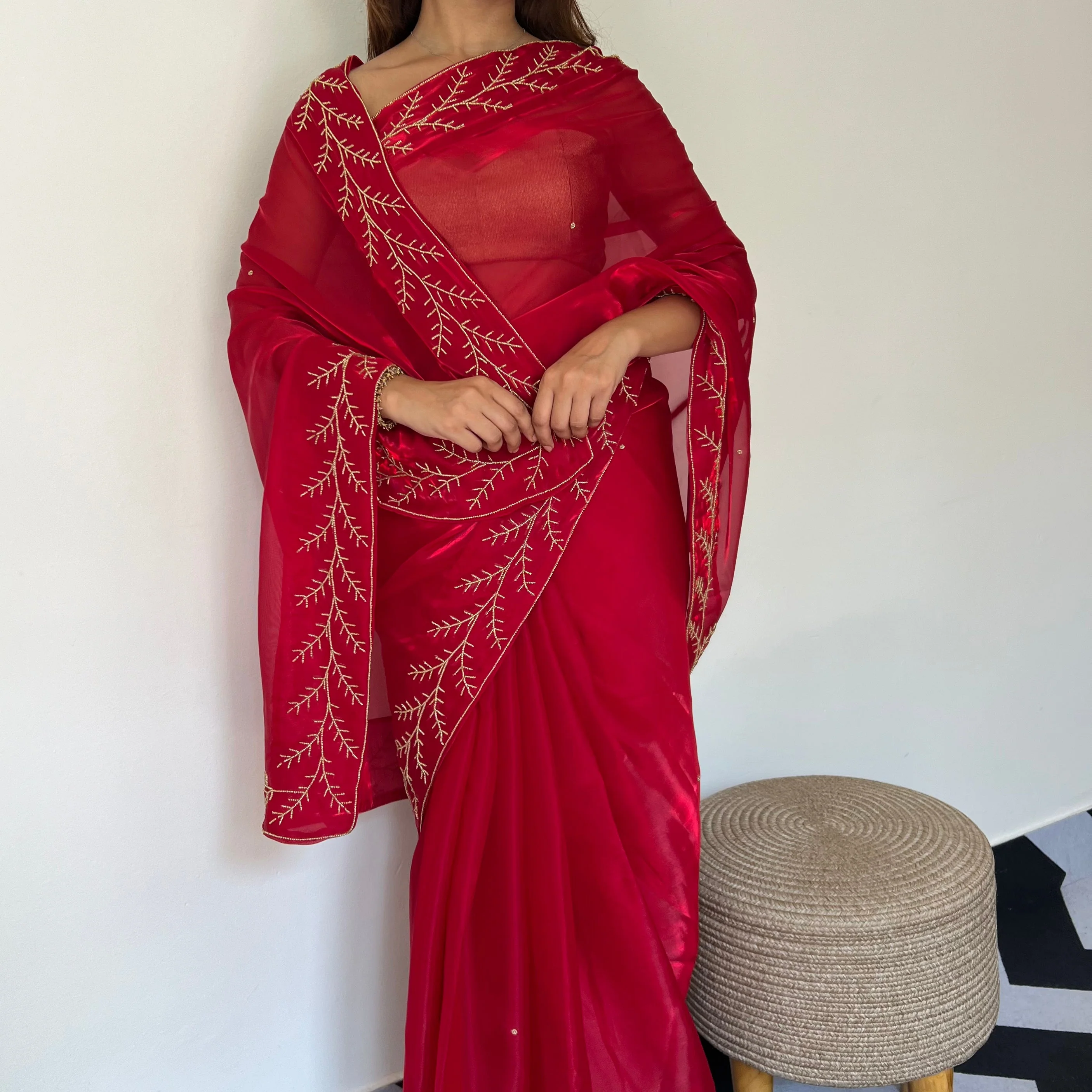 Ruby Spring Tissue Saree - Woolfily