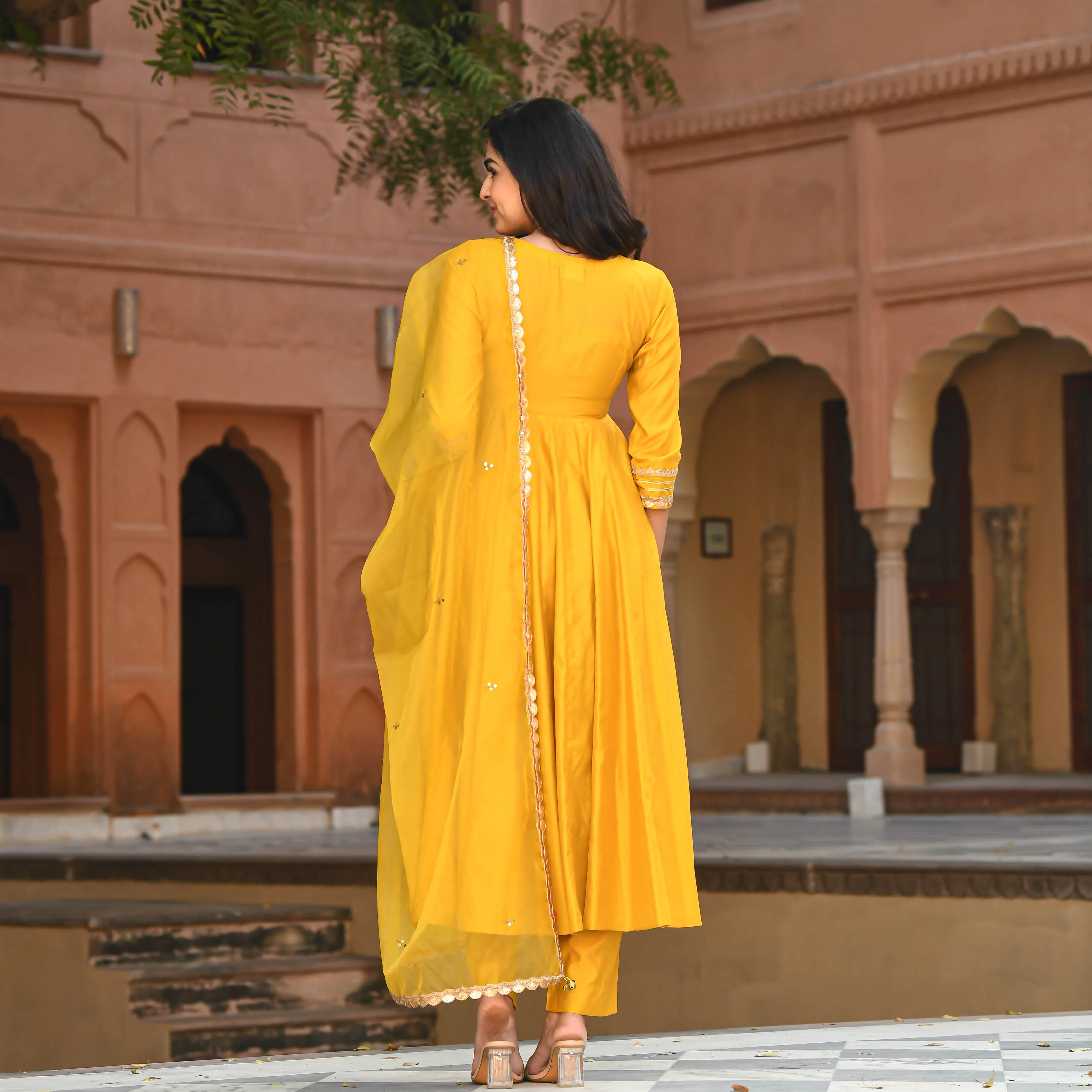 Bunaai Beautiful Yellow Salwar Suit - Woolfily