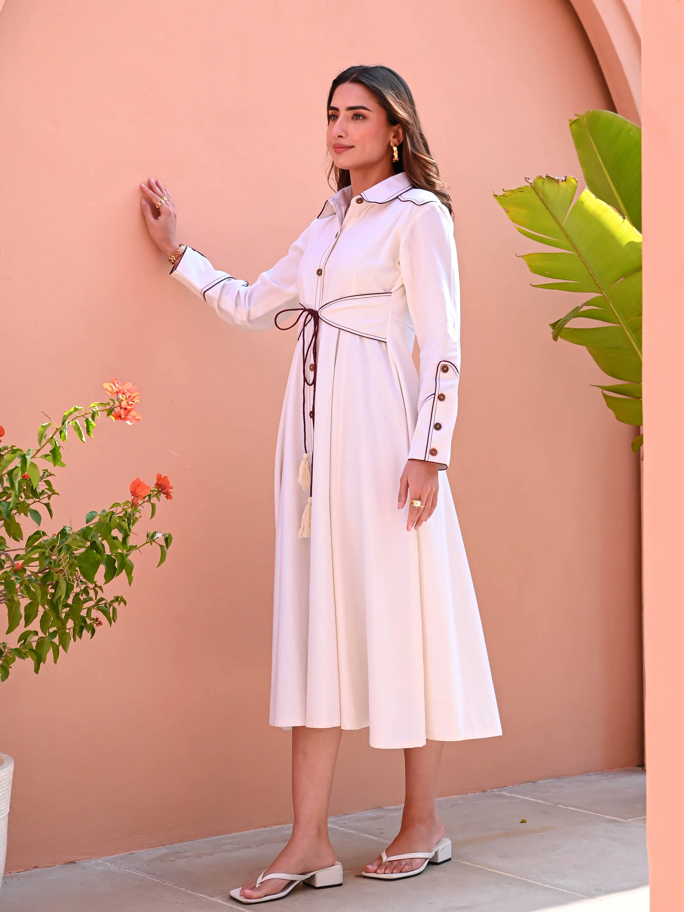 White Shirt Cotton Dress - Woolfily