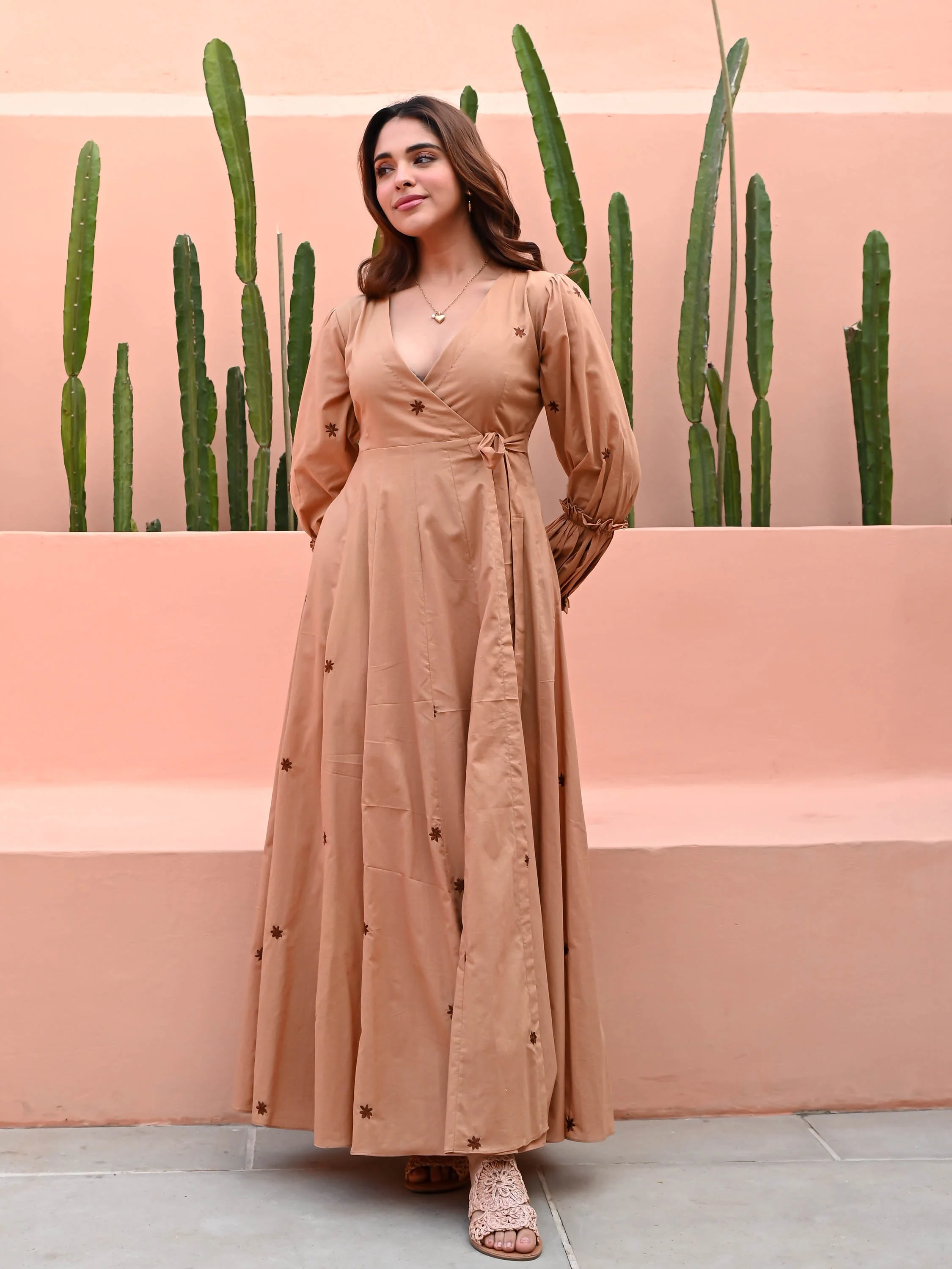 Sandstone Cotton Dress - Woolfily