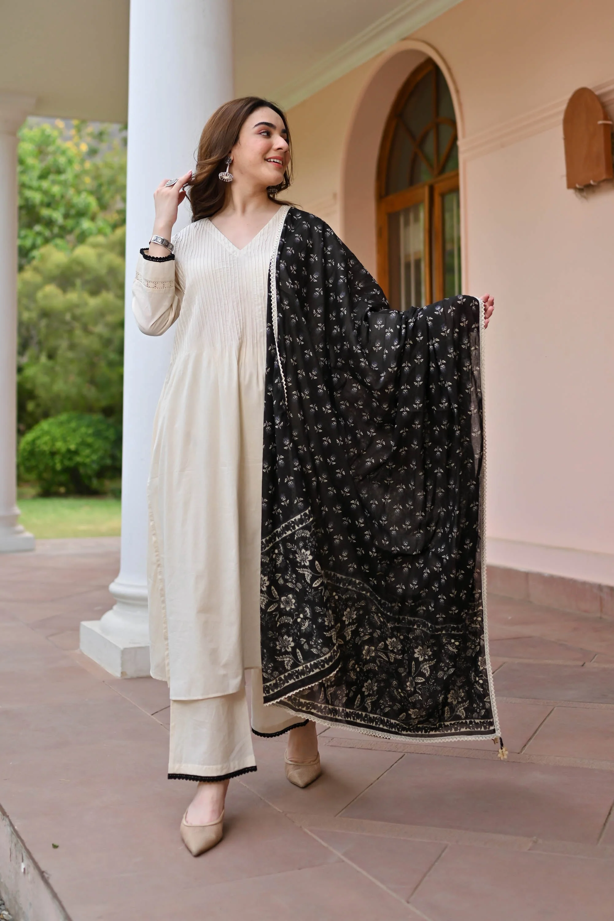 Avni Cotton Suit Set Trio - Woolfily