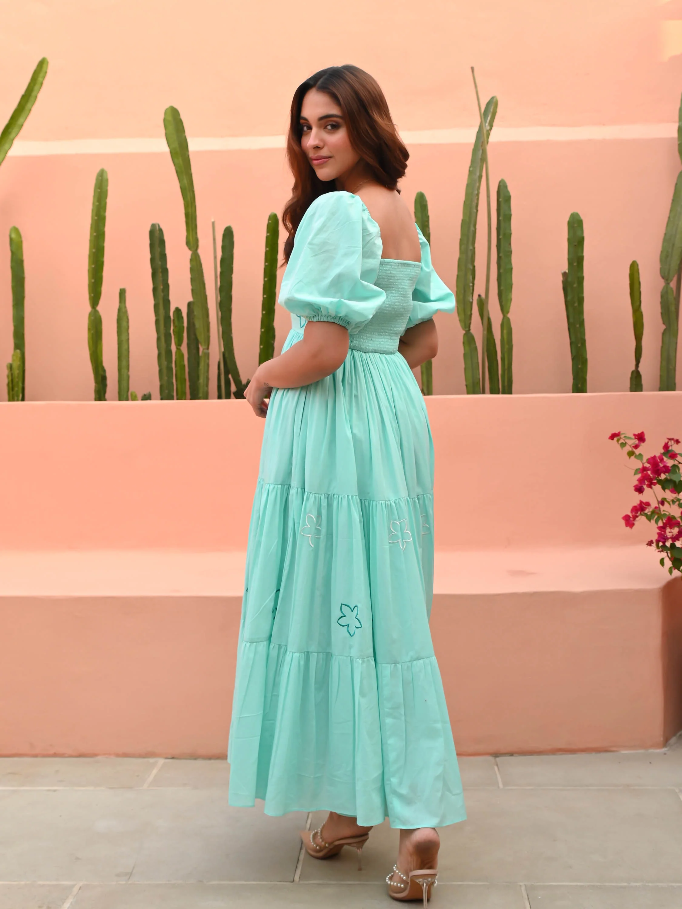 Sky Blue Cotton Dress - Woolfily