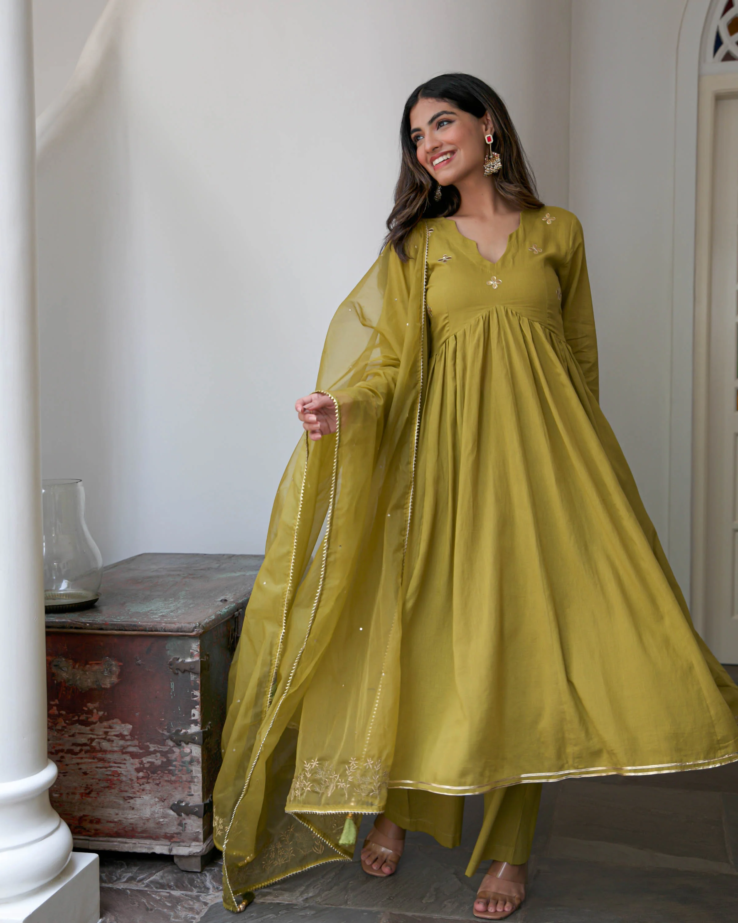 Olive Cotton Suit Set - Woolfily