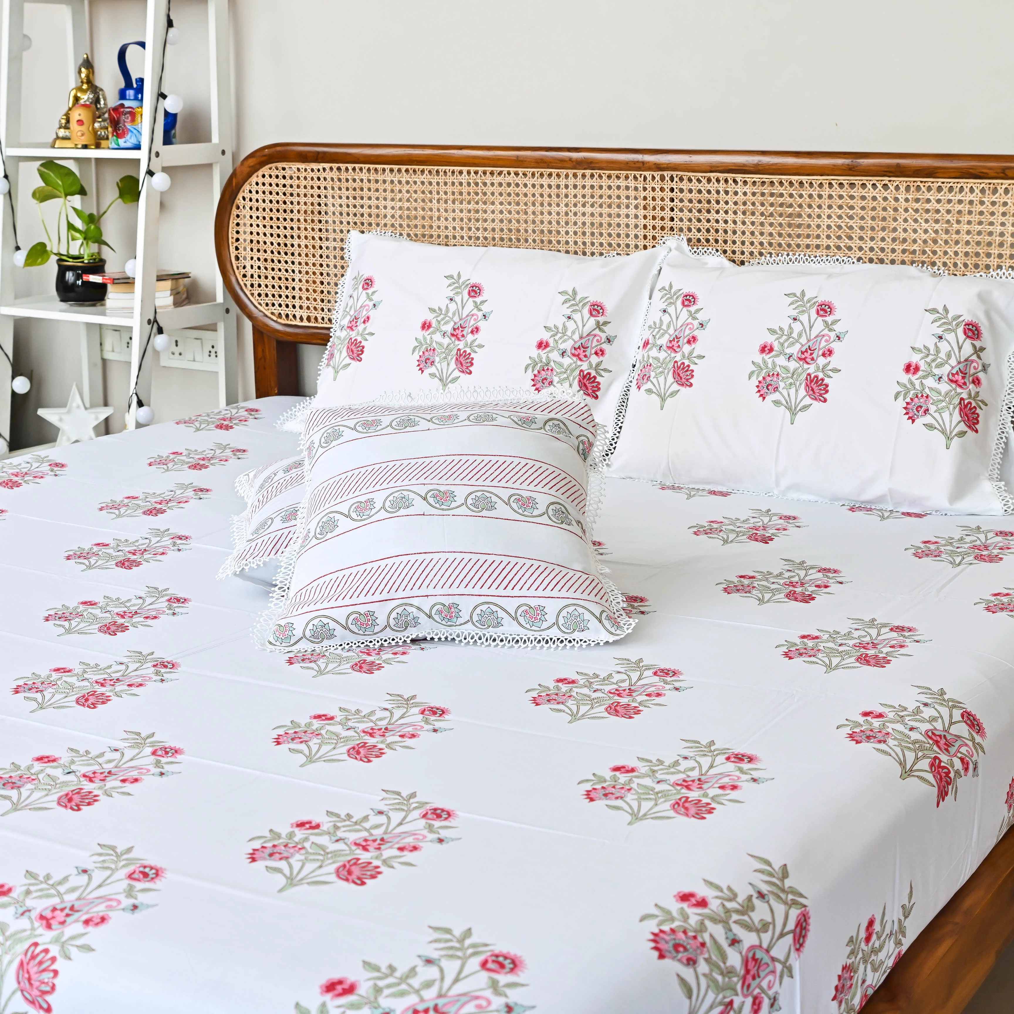 Bunaai SpringStone Handblock Printed Bedsheet - Woolfily
