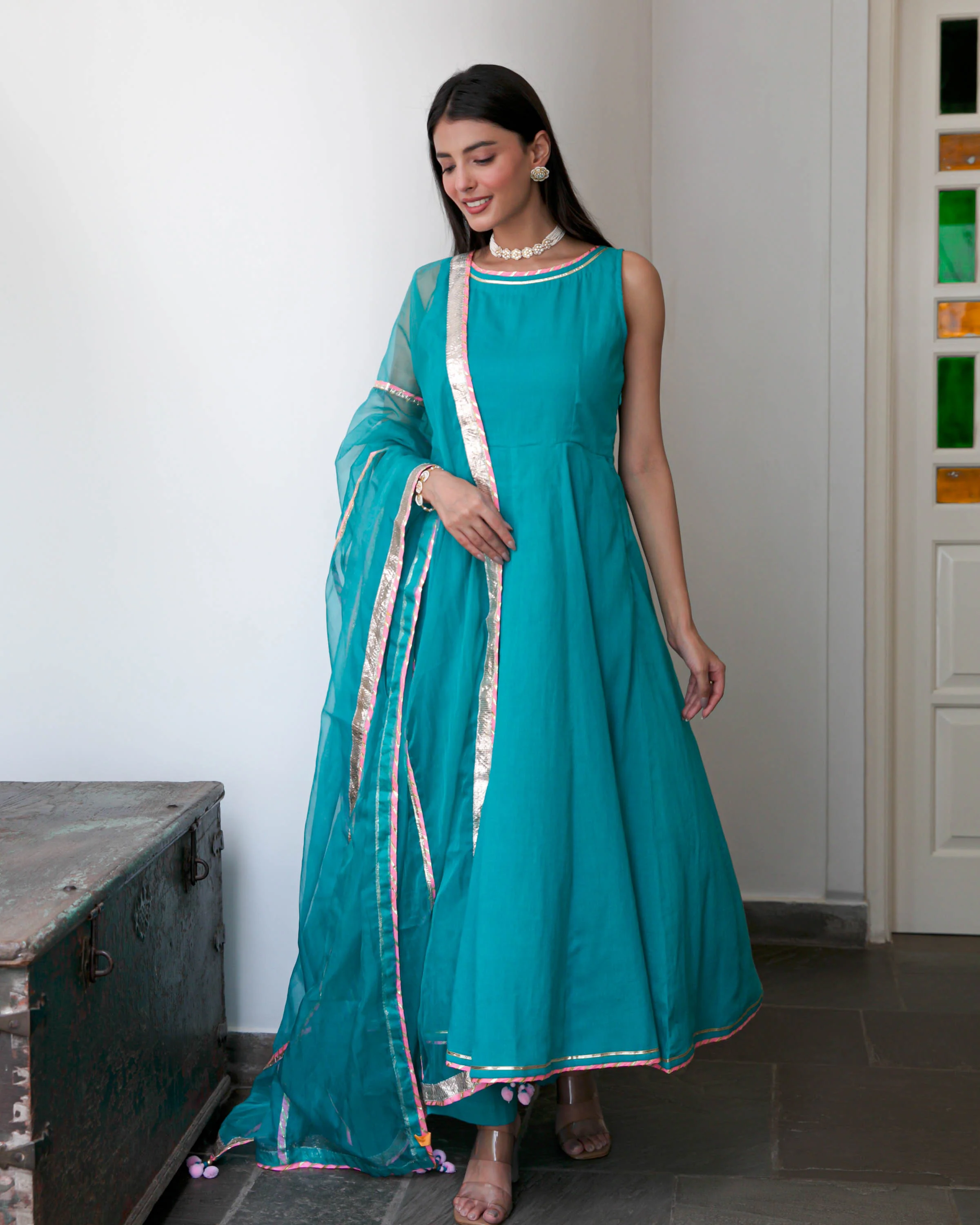 Cut Slevees Cotton Suit Set - Woolfily