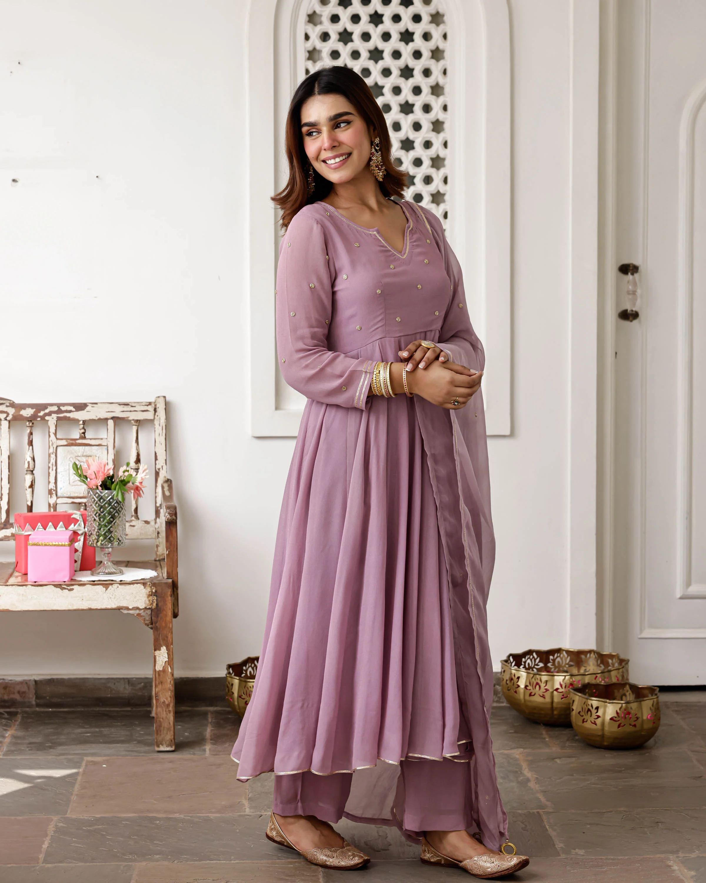 Avni Purple  Suit Set - Woolfily