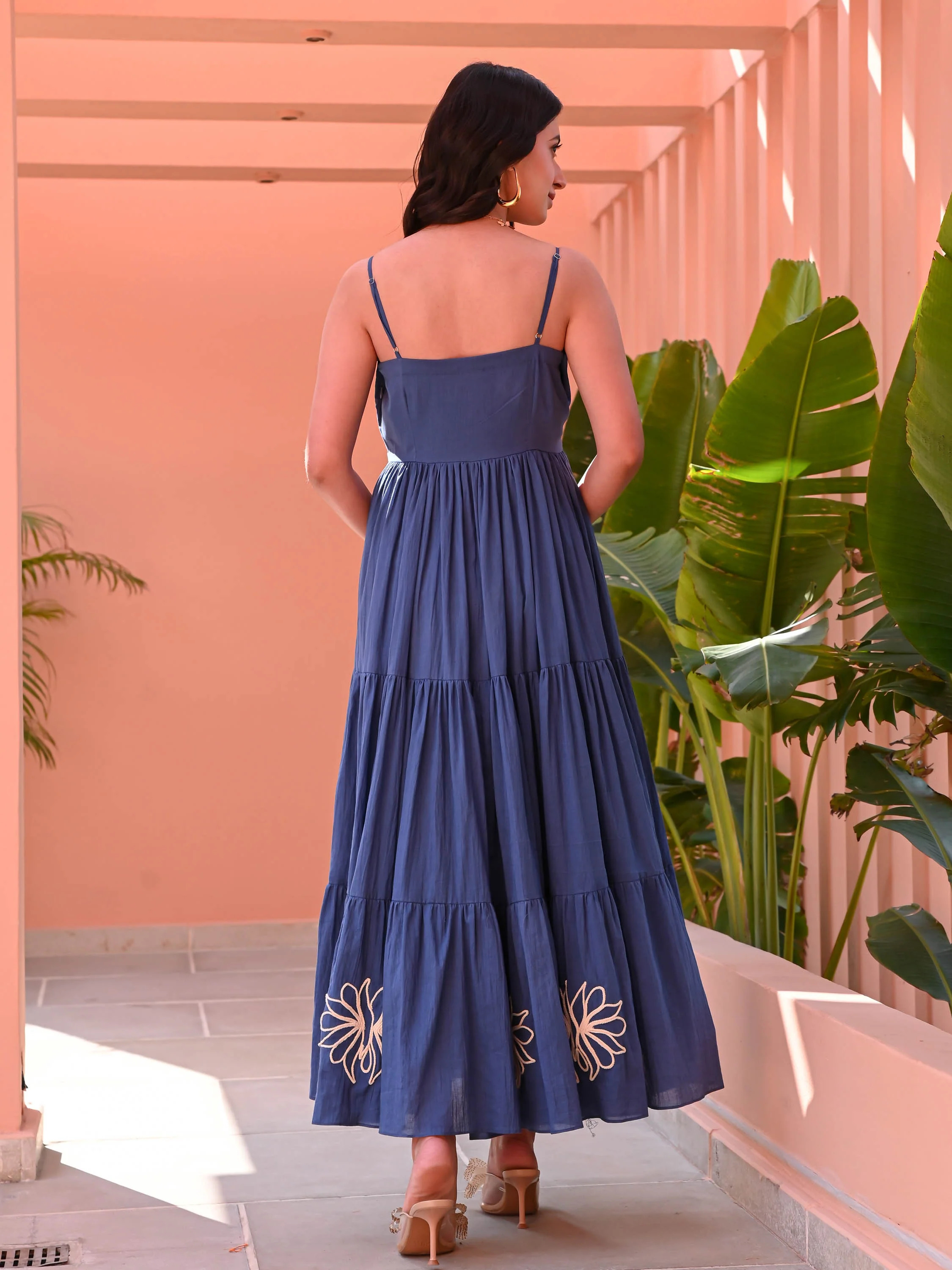 Galaxy Blue Cotton Dress - Woolfily