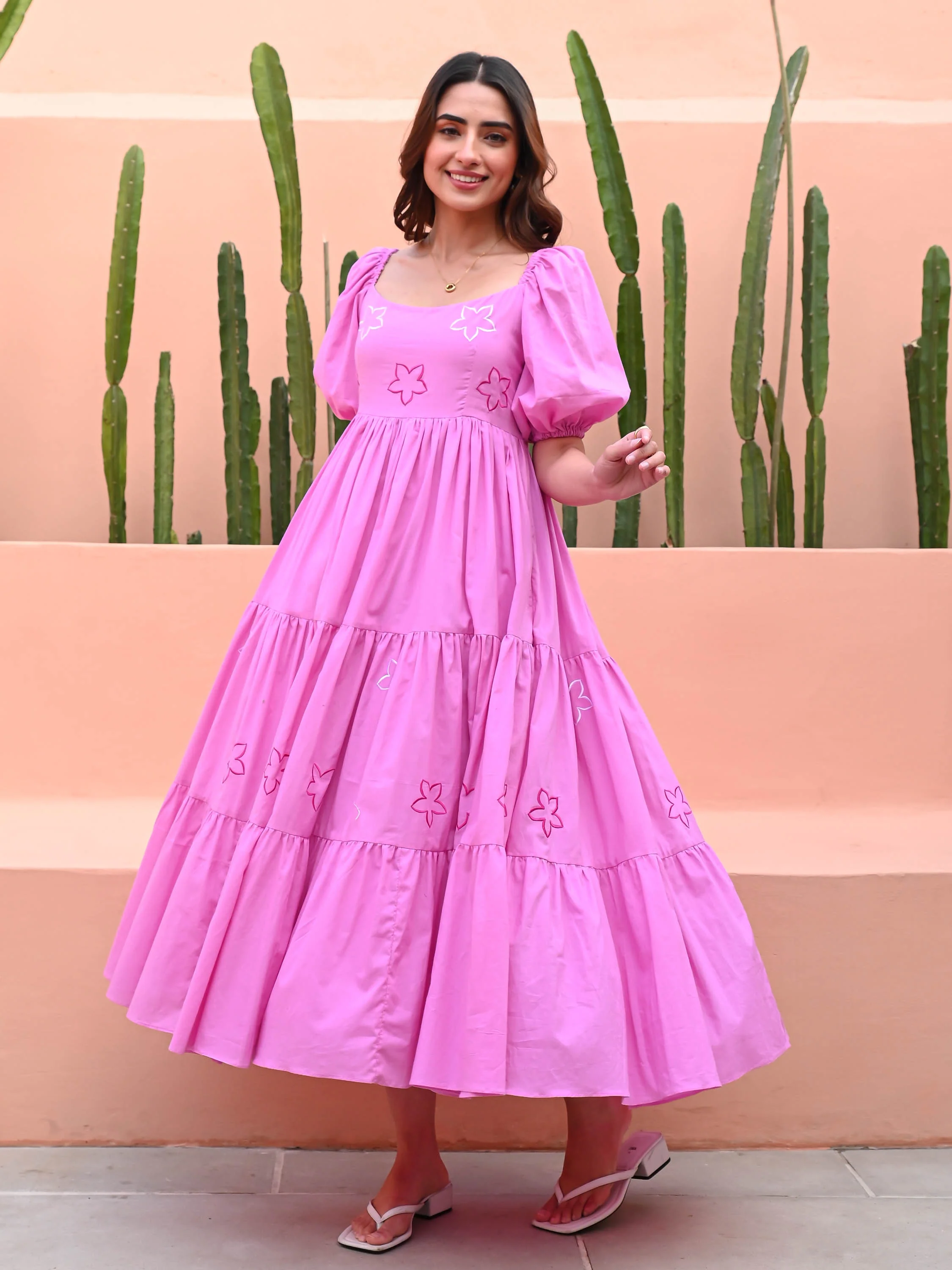 Bloom Pink Cotton Dress - Woolfily