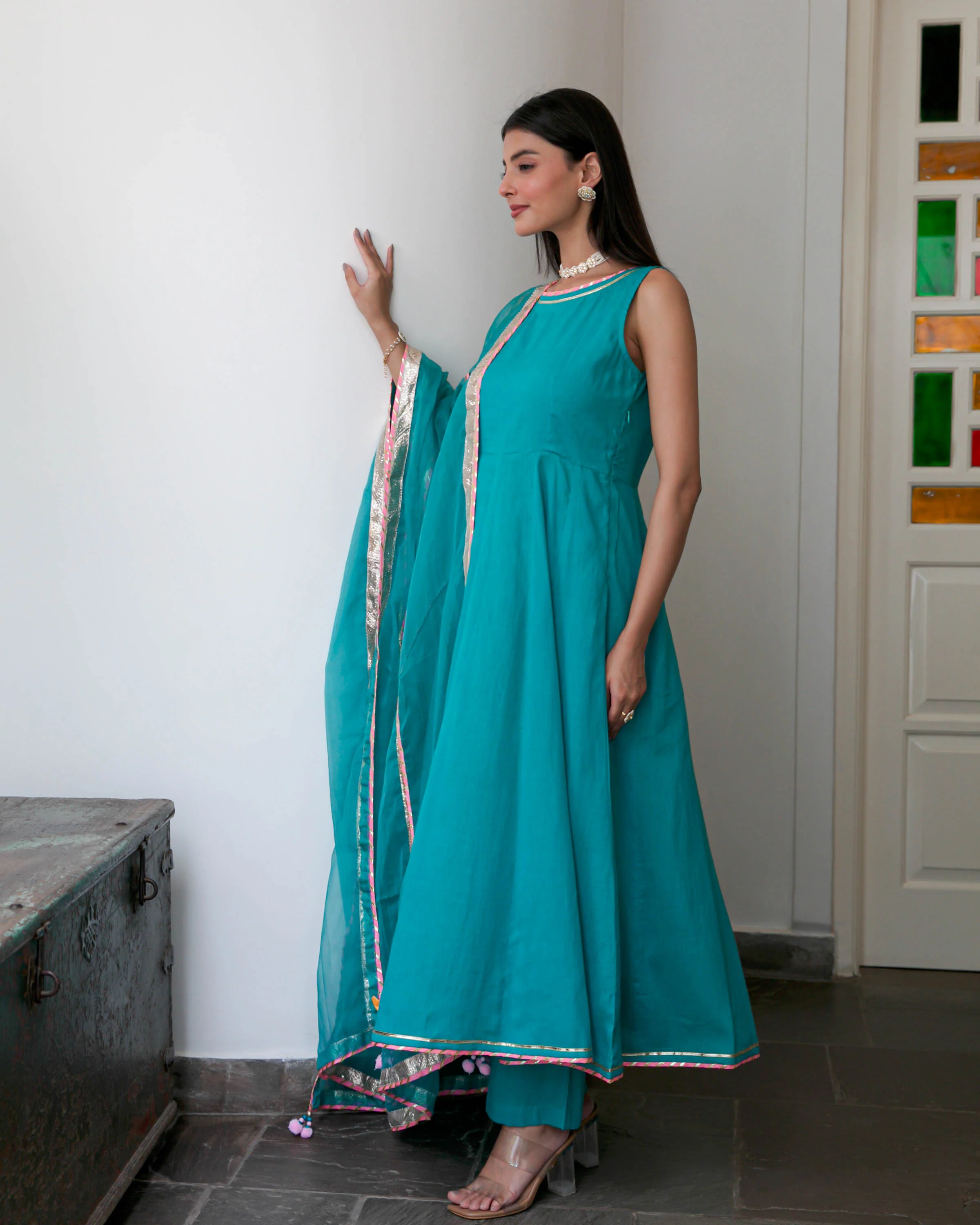 Cut Slevees Cotton Suit Set - Woolfily