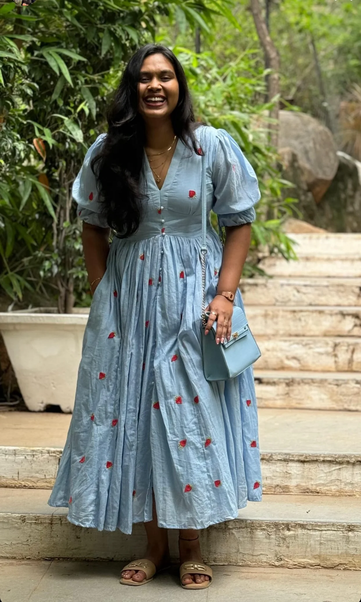 Bunaai Minty Marvel Embroidered Cotton Dress - Woolfily