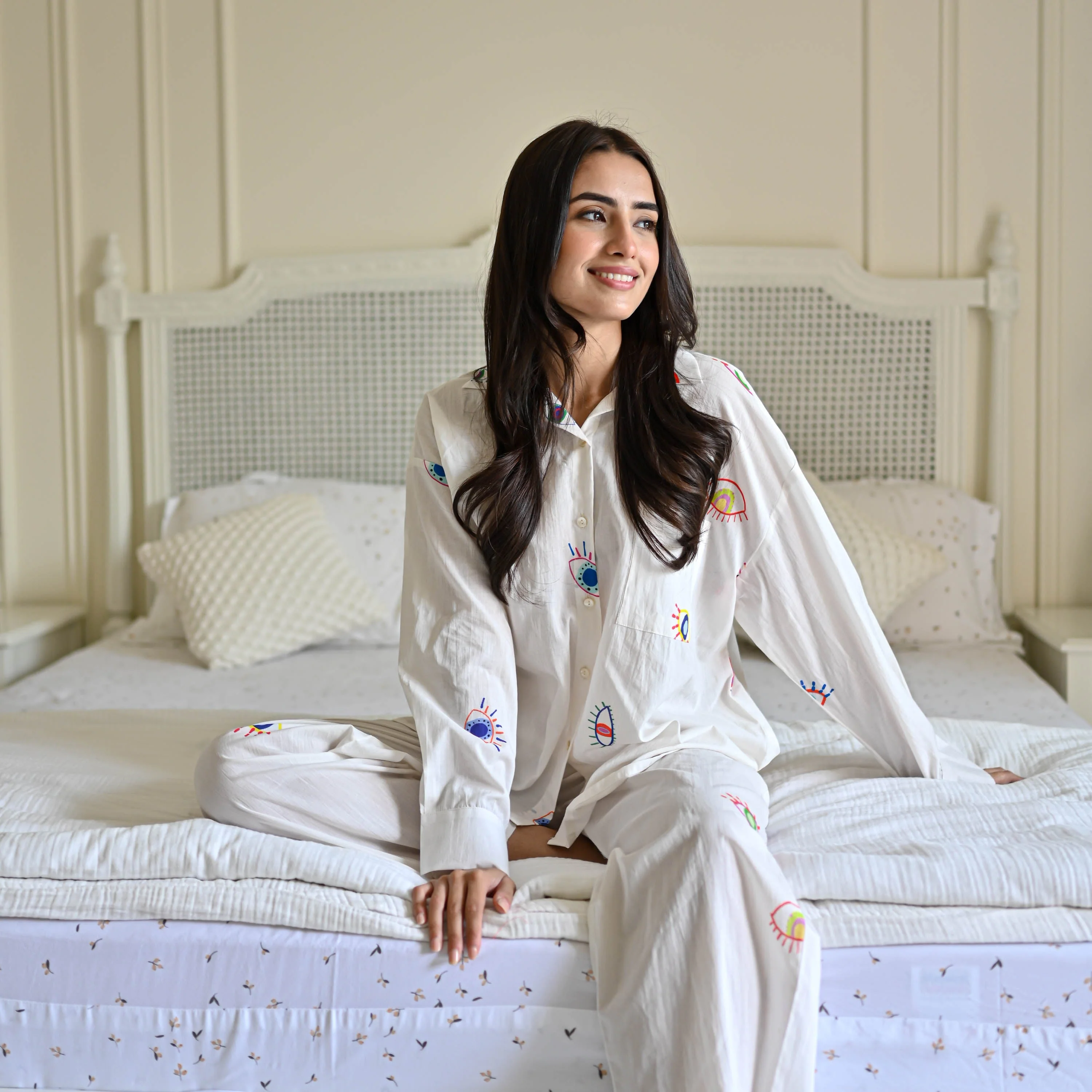 Evil Eye Print Pyjama Set - Woolfily