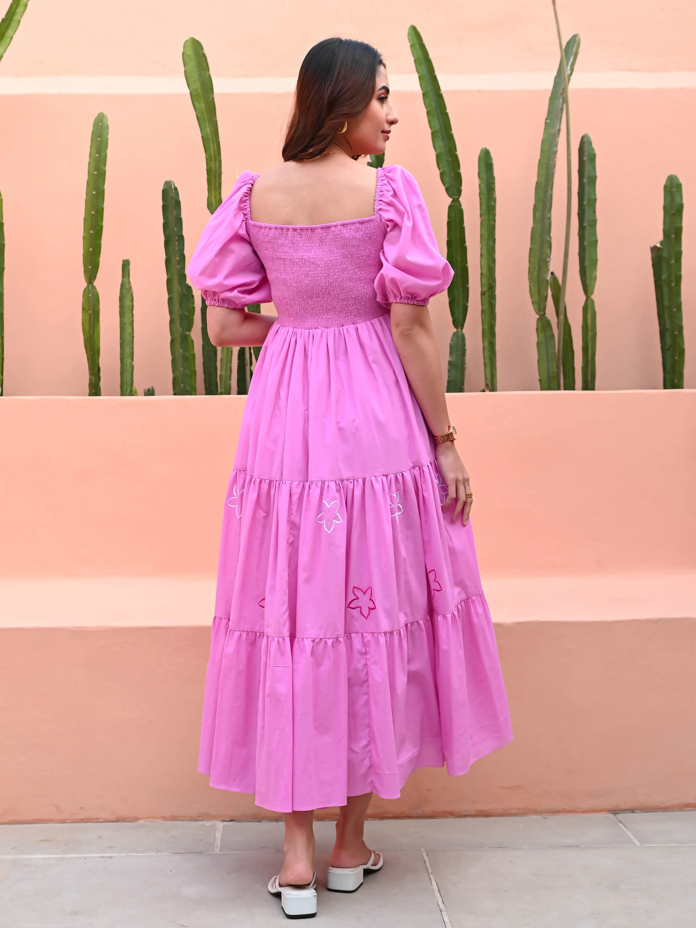 Bloom Pink Cotton Dress - Woolfily