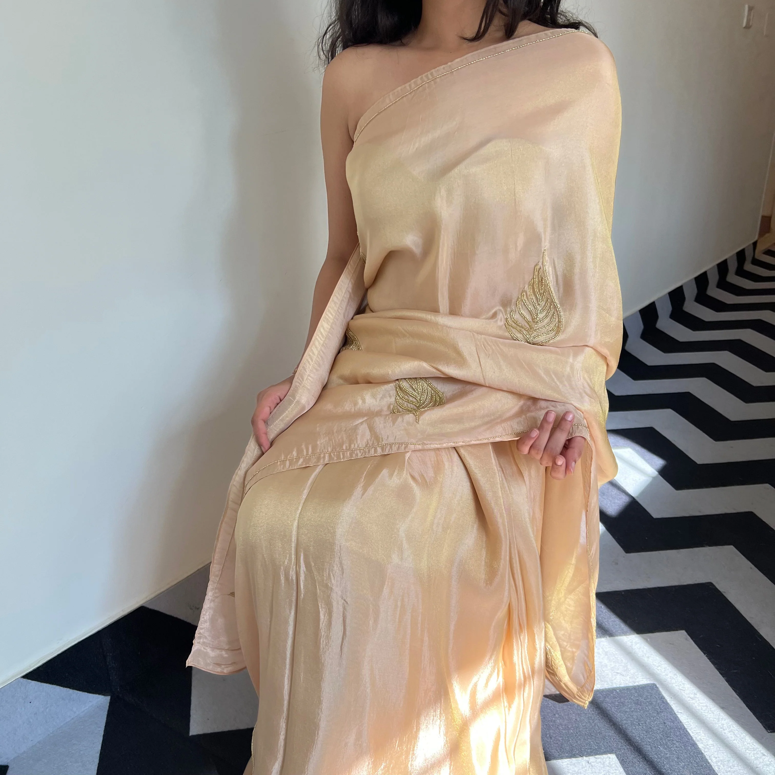 Sunset Glow Tissue Saree - Woolfily