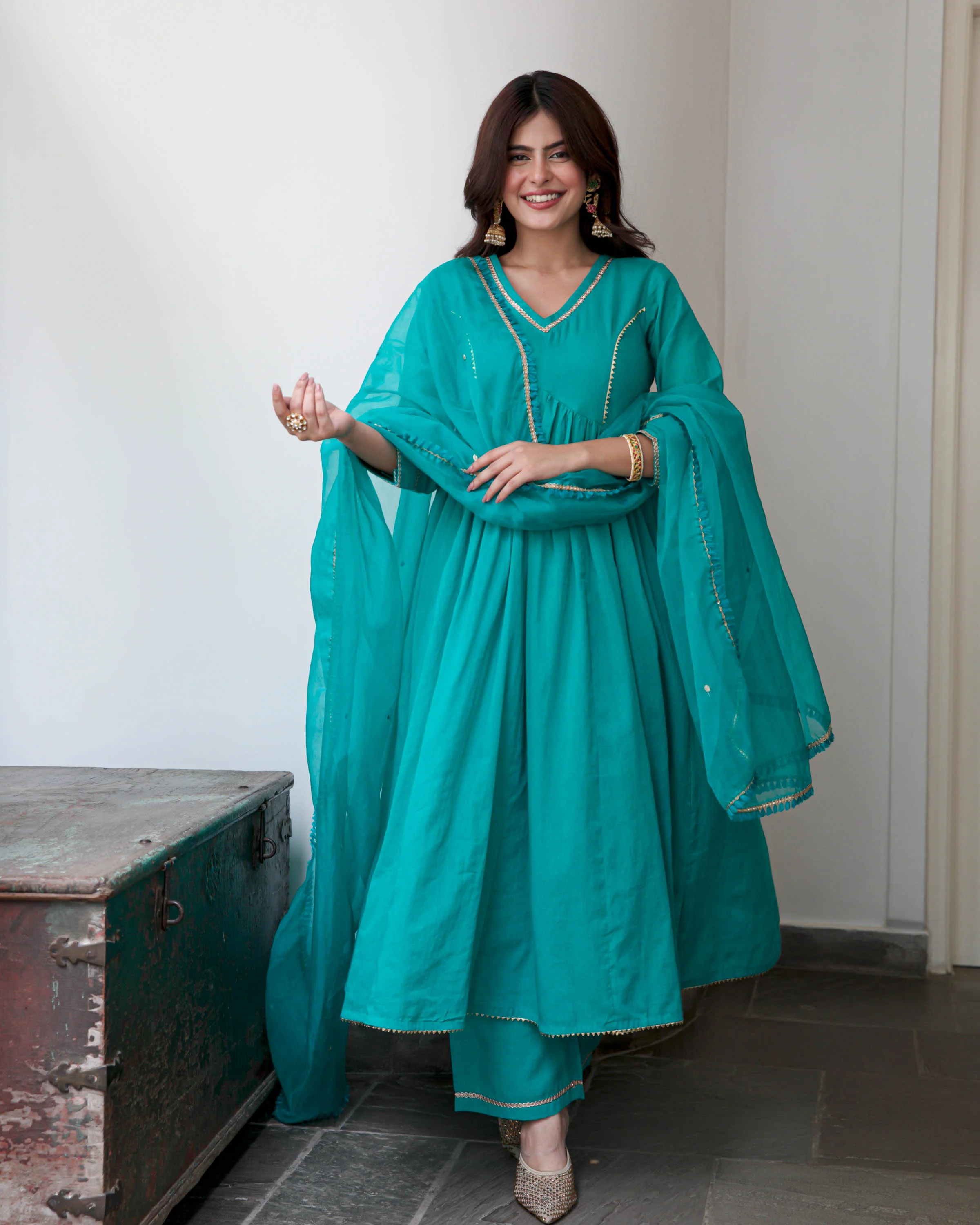 Seagreen Cotton Suit Set - Woolfily