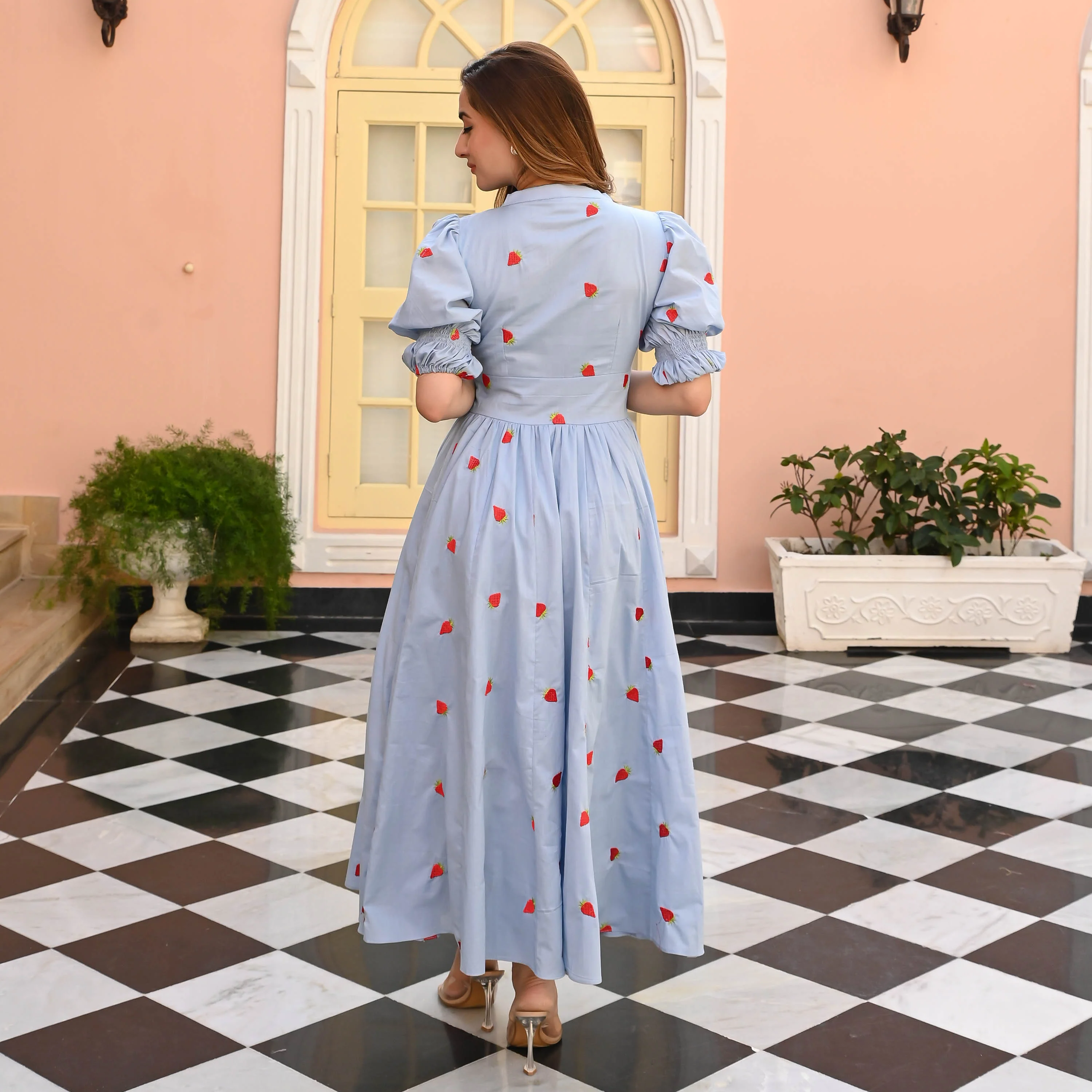 Bunaai Minty Marvel Embroidered Cotton Dress - Woolfily