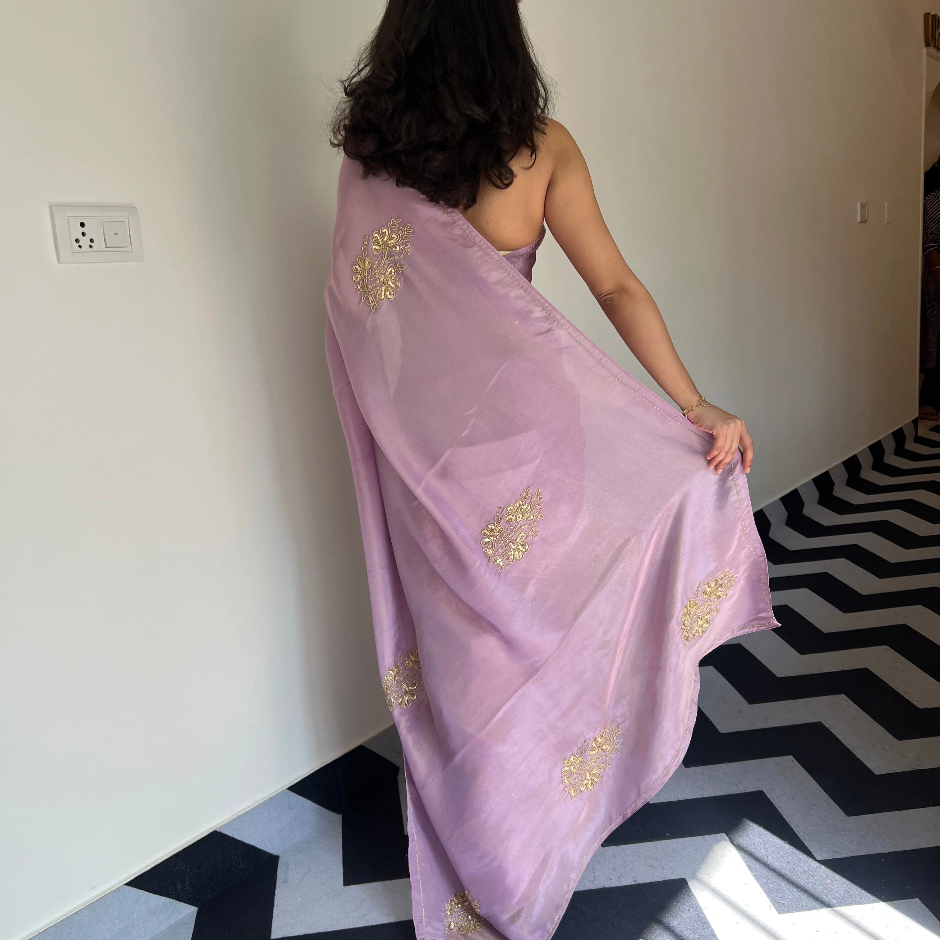 Lilac Dream Tissue Saree - Woolfily