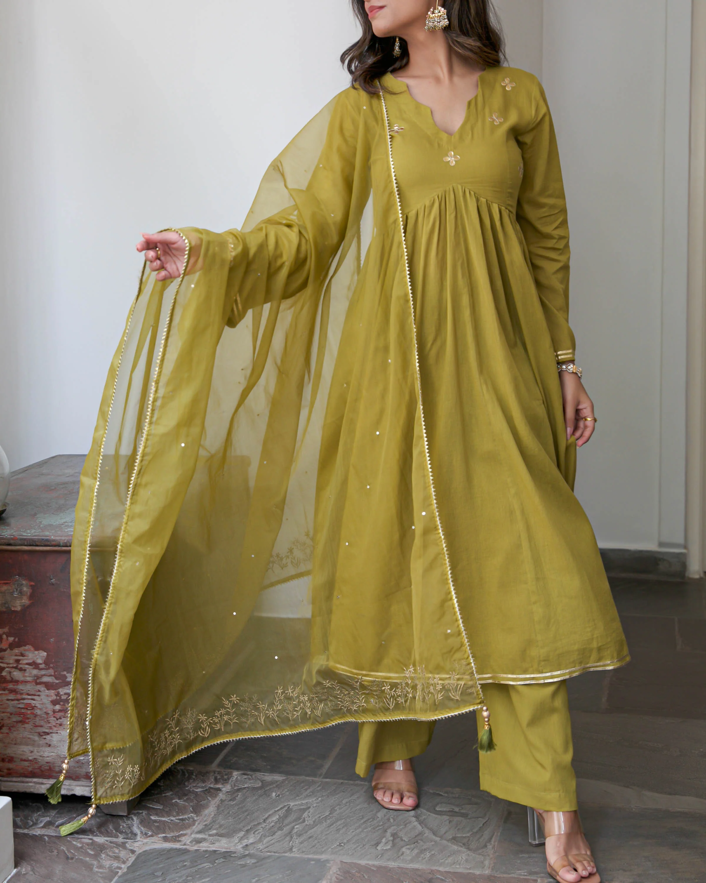 Olive Cotton Suit Set - Woolfily