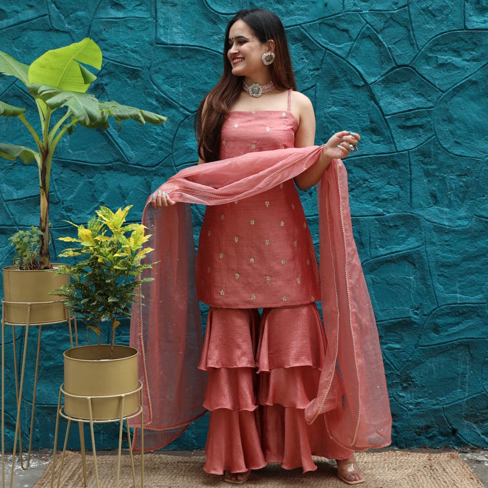 Rose Dawn Sharara Set - Woolfily