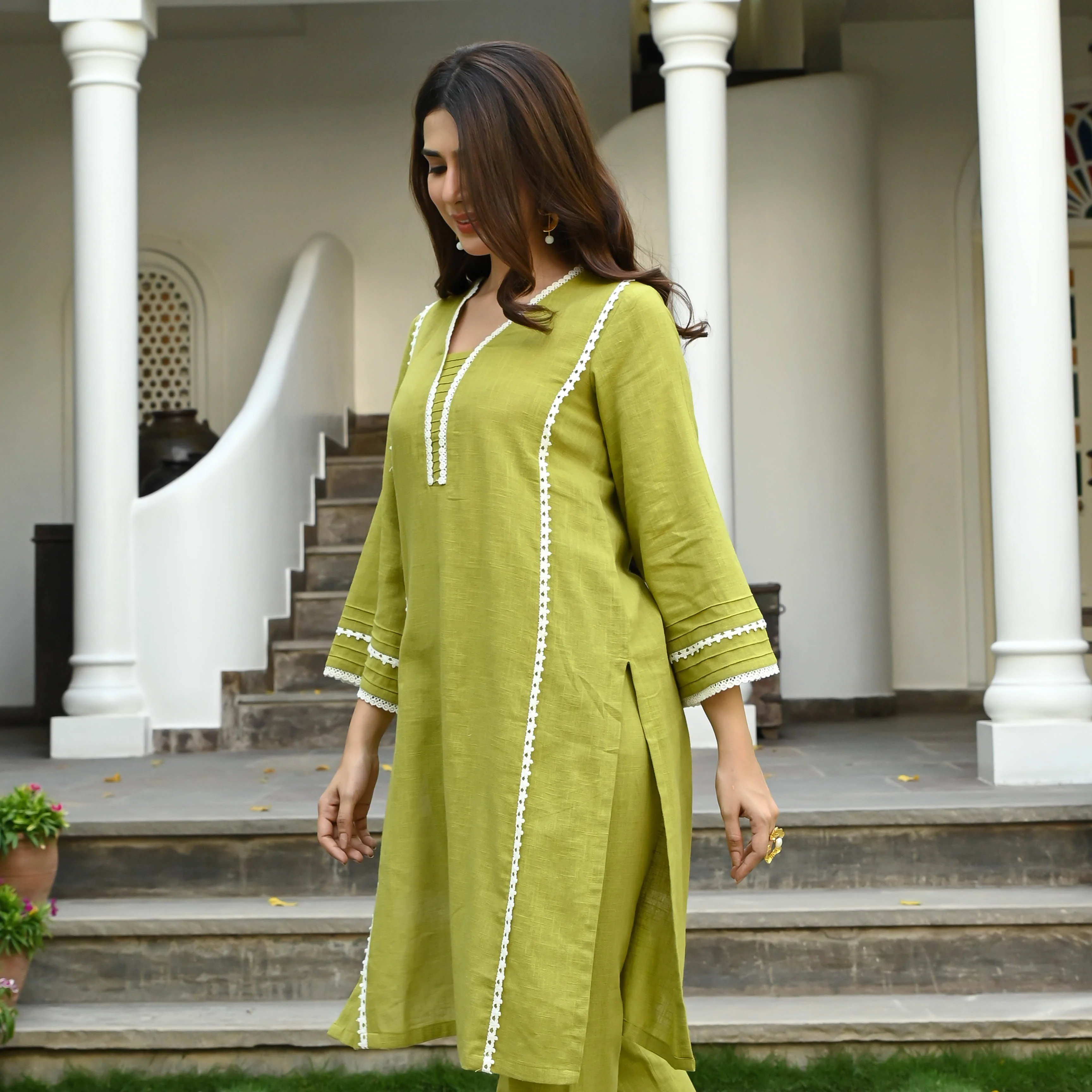 Bunaai Cotton Georgia Kurta Set - Woolfily