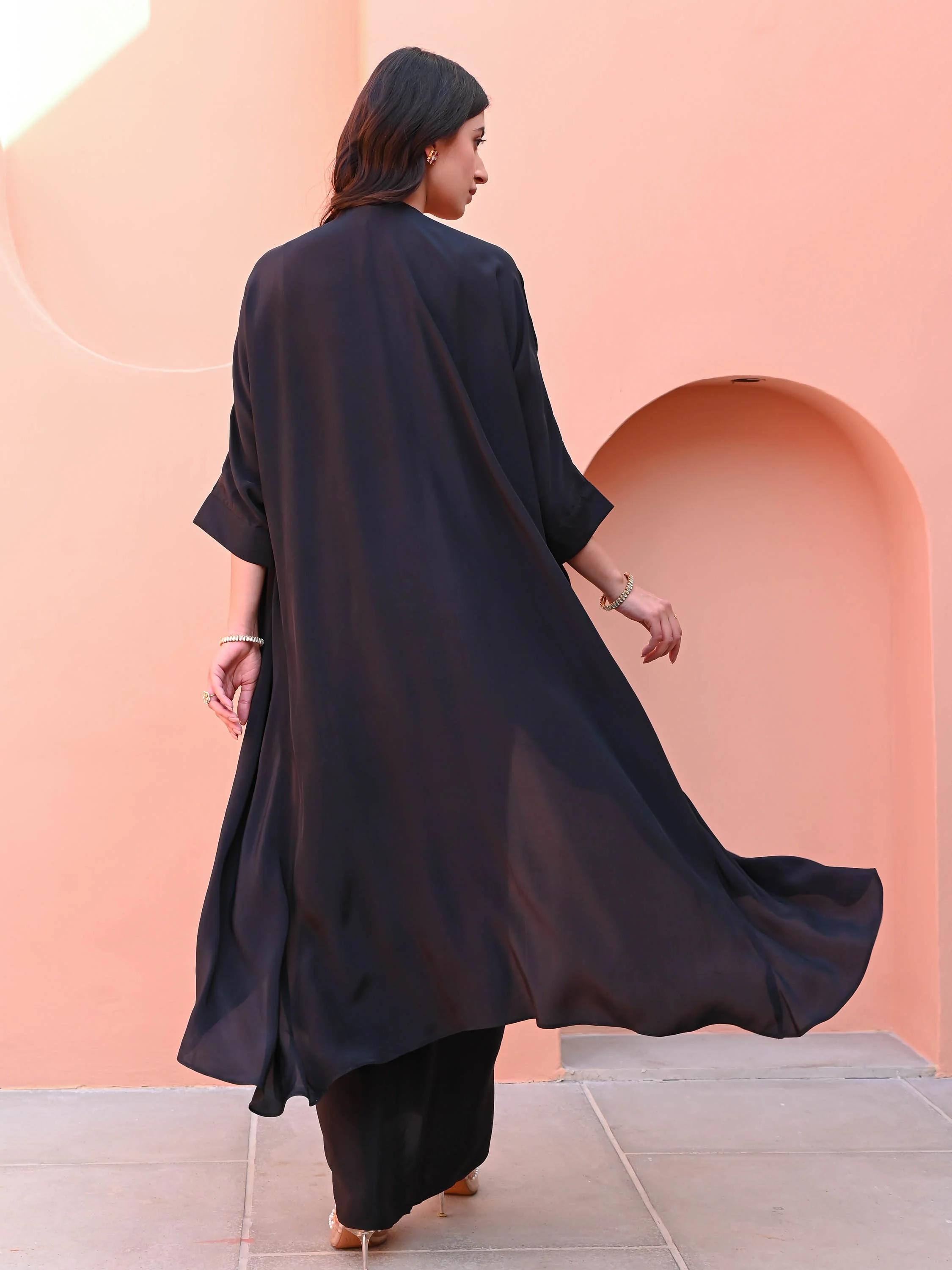 Black Top Skirt & Cape - Woolfily