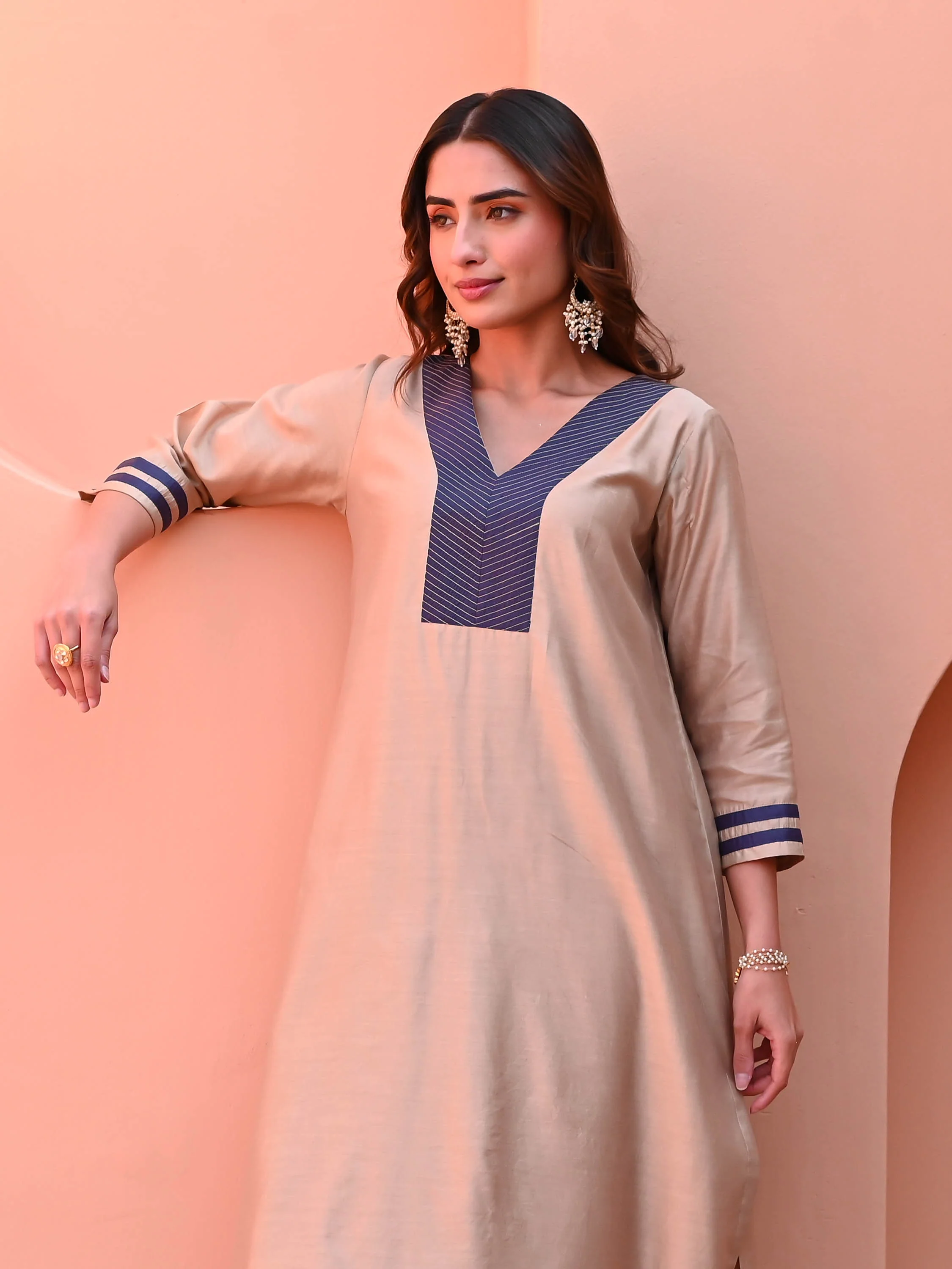 Smokegrey Silk Kurta Set - Woolfily