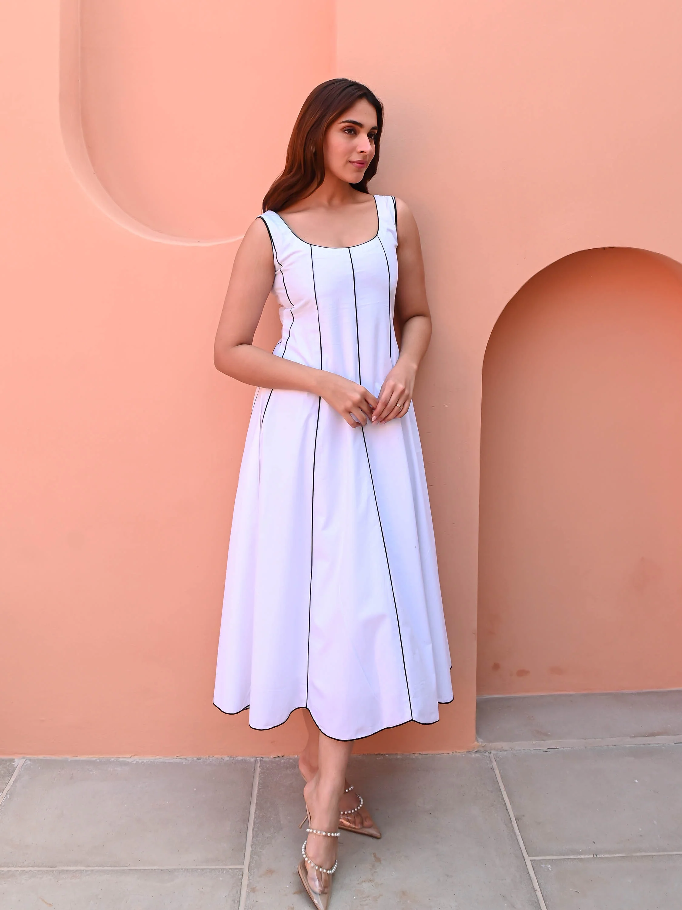 Frost White Cotton Dress - Woolfily