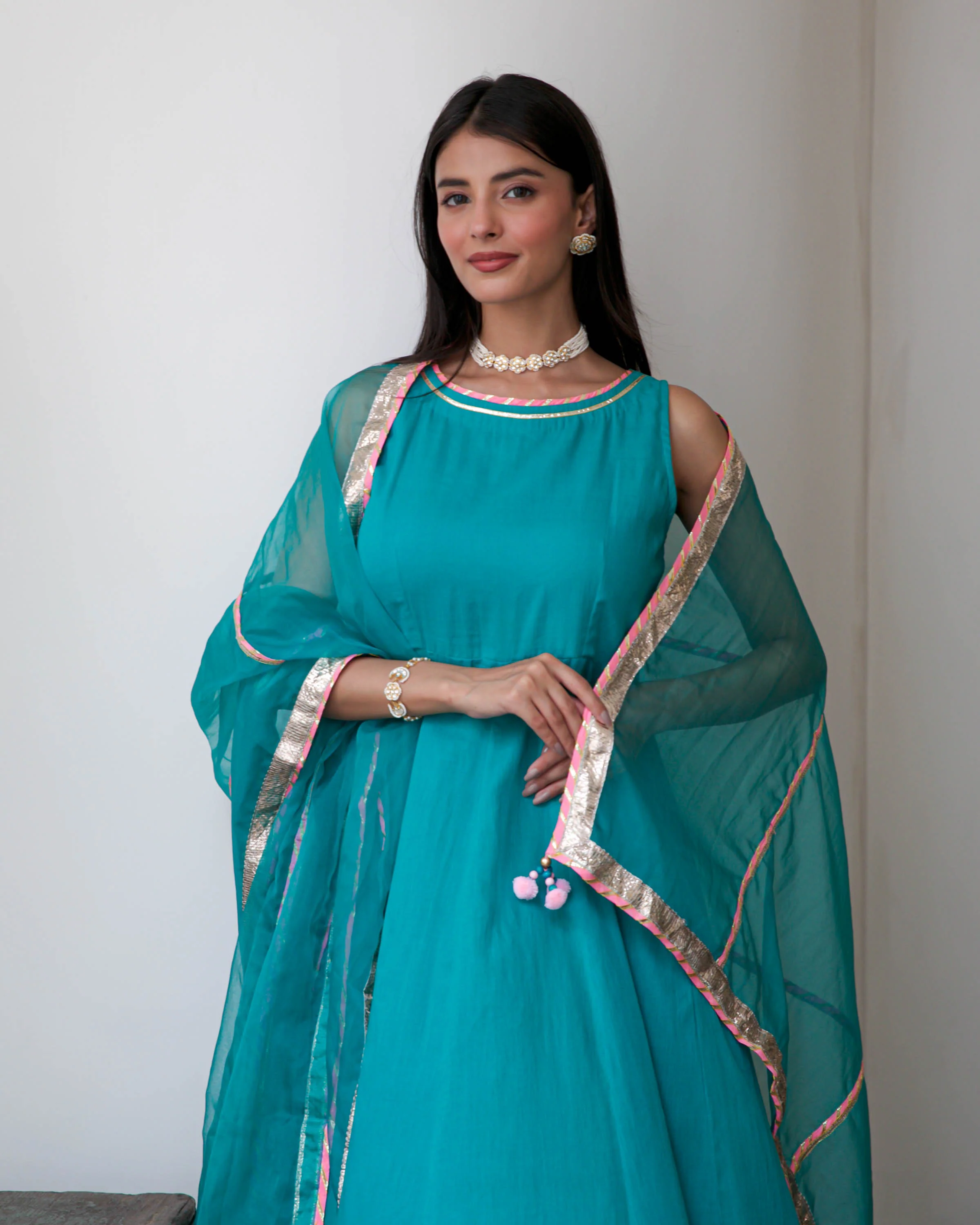 Cut Slevees Cotton Suit Set - Woolfily