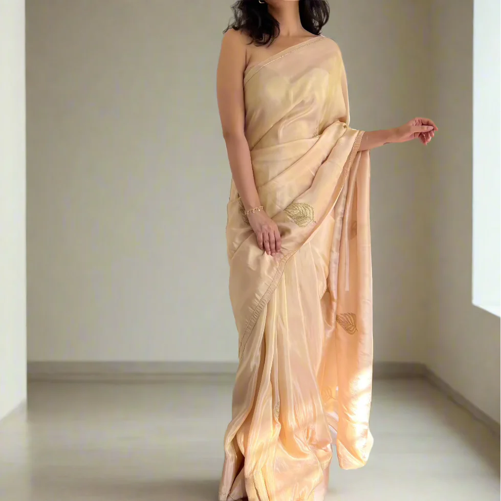 Sunset Glow Tissue Saree - Woolfily