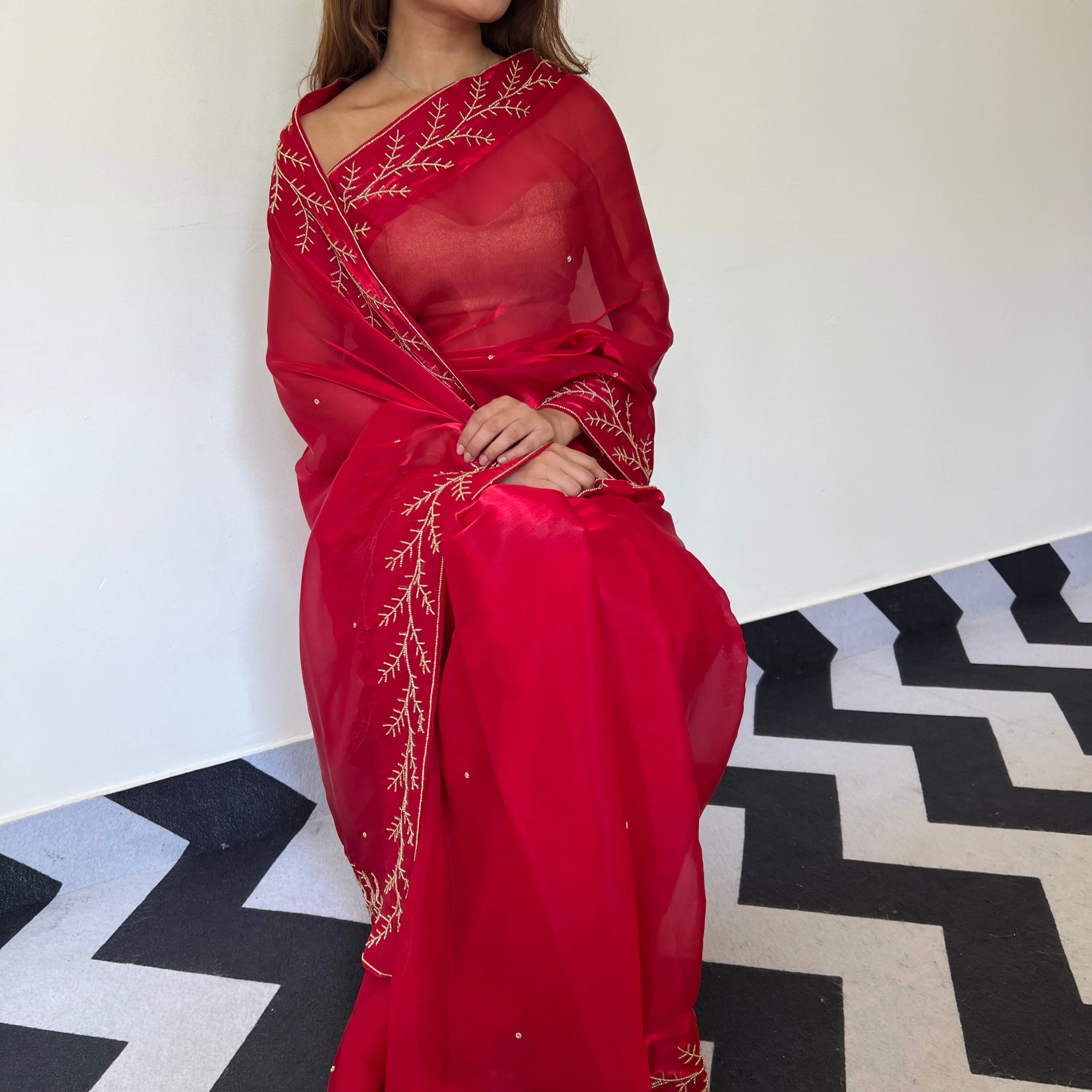 Ruby Spring Tissue Saree - Woolfily