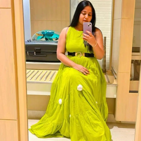 Bunaai Parrot Green Pompom Dress - Woolfily