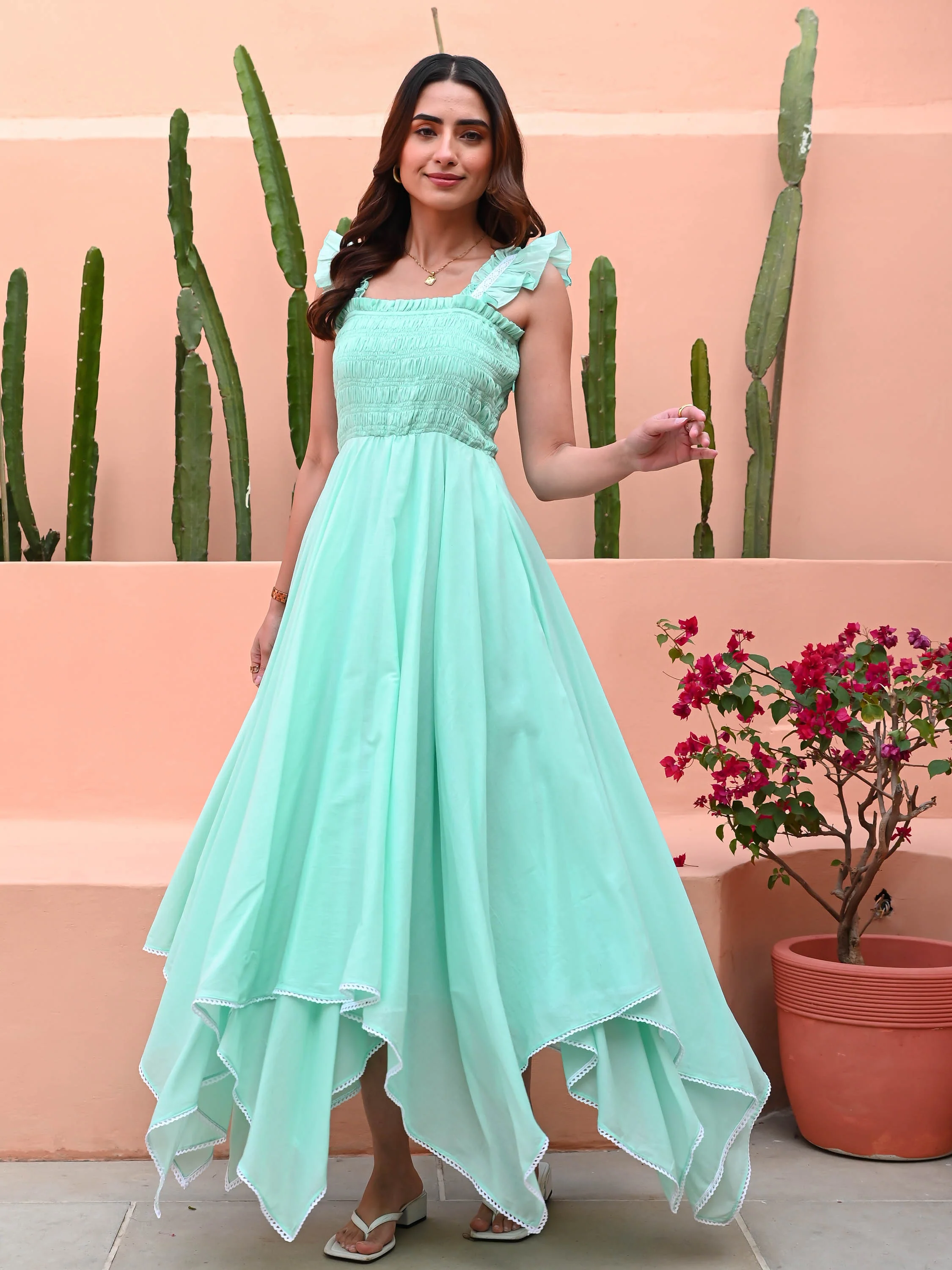 Island Highlow Cotton Dress - Woolfily