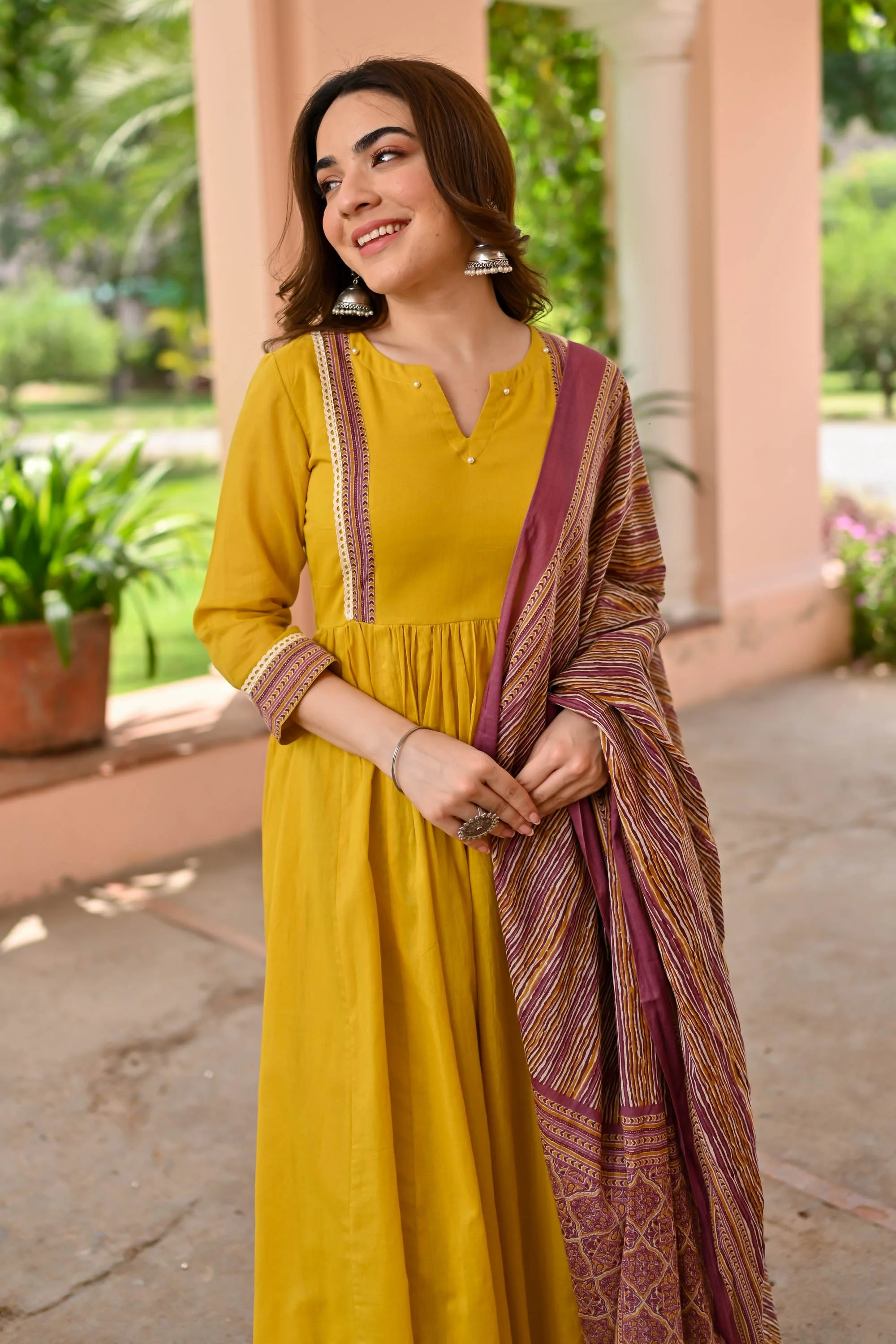 Navya Cotton Suit Set Trio - Woolfily