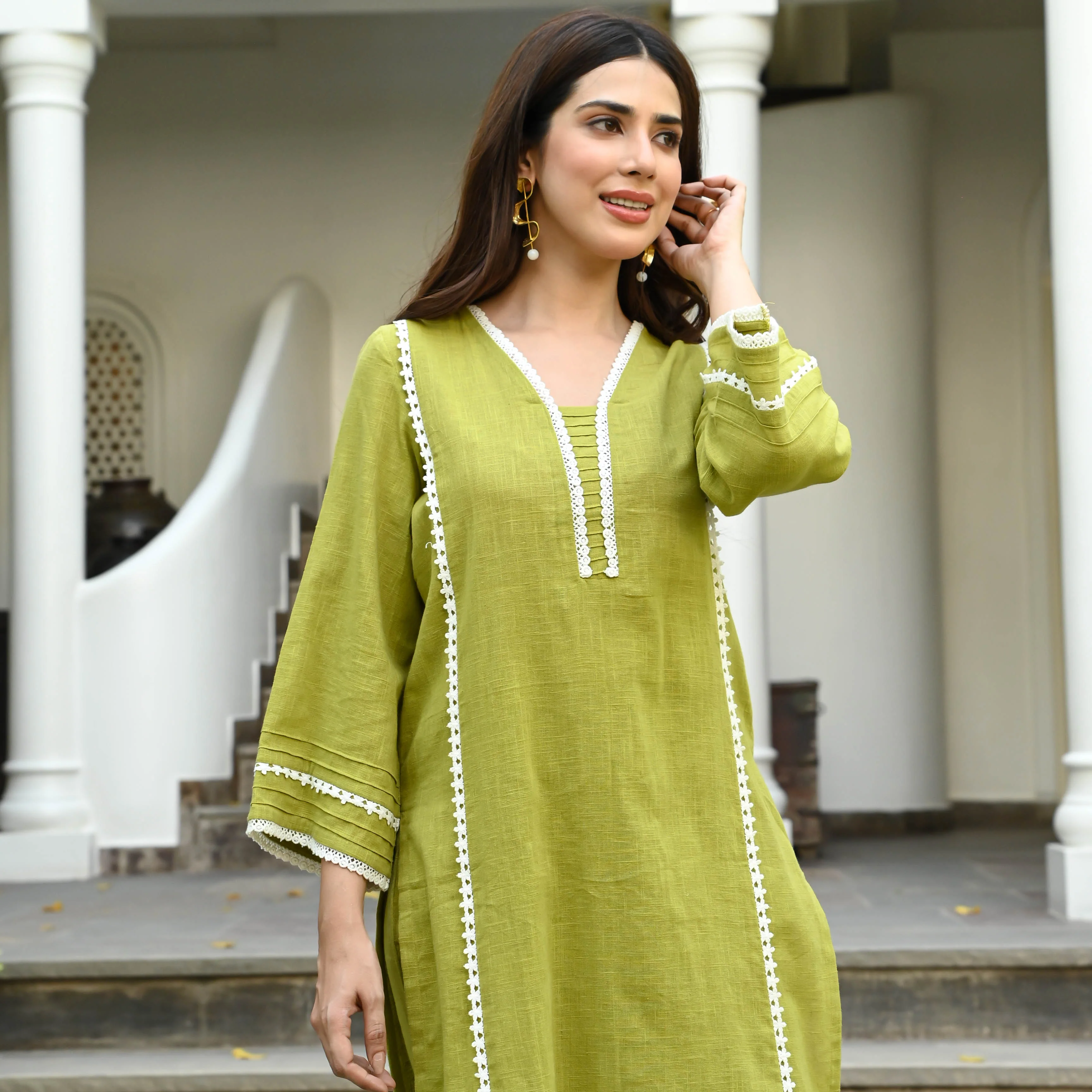 Bunaai Cotton Georgia Kurta Set - Woolfily