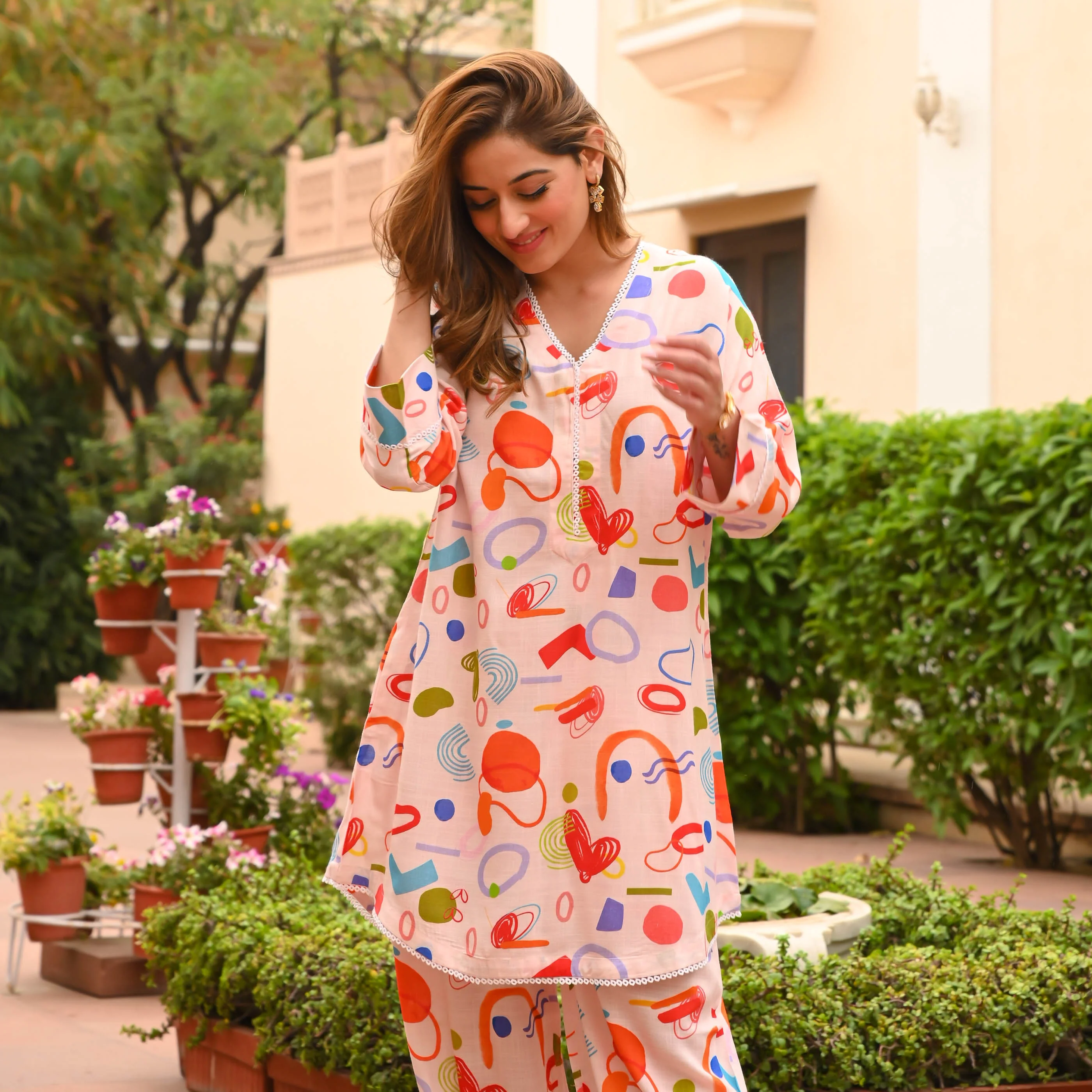 Doodle Hearts Kurta Set - Woolfily