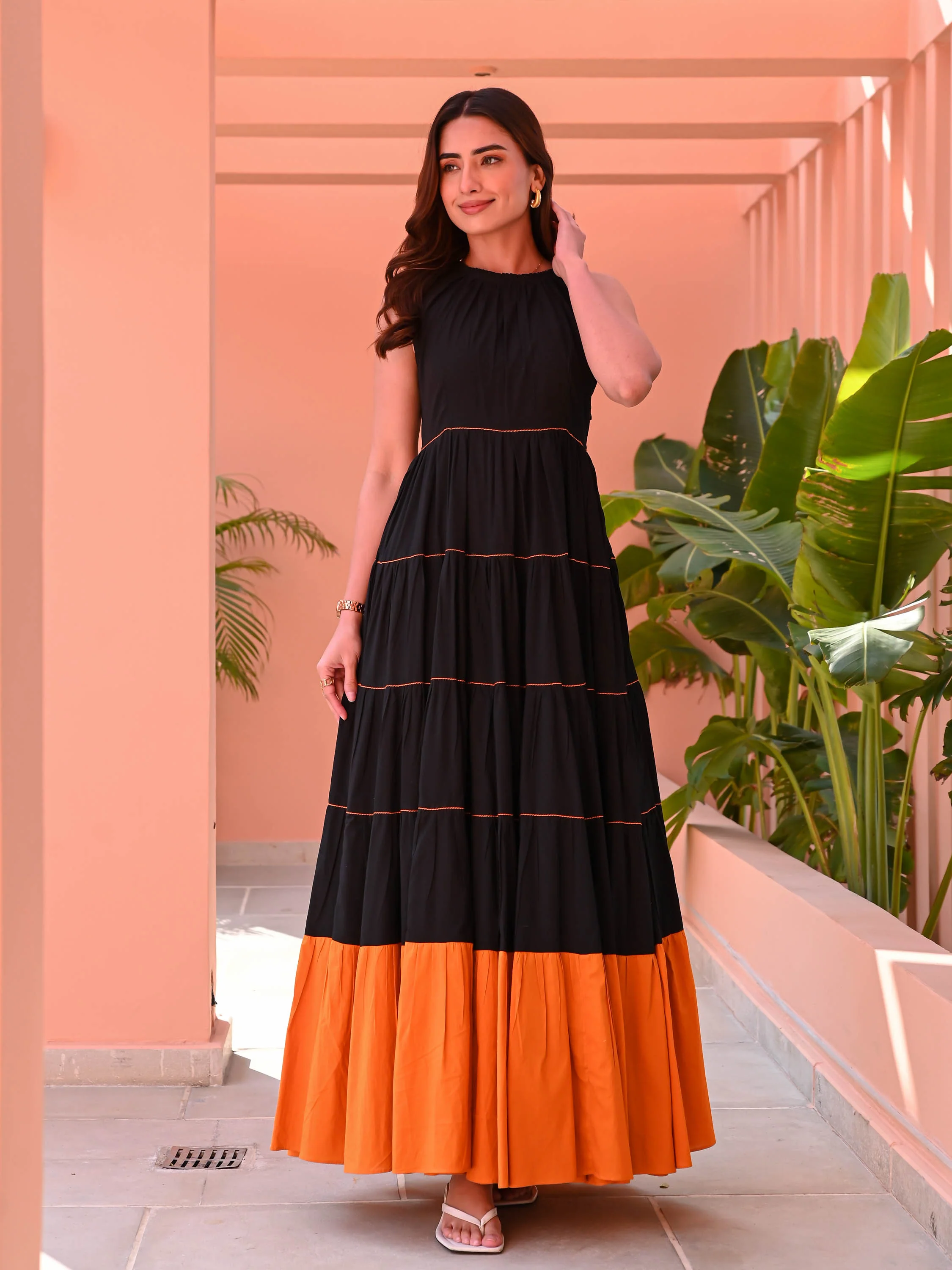 Black Fiesta Cotton Dress - Woolfily