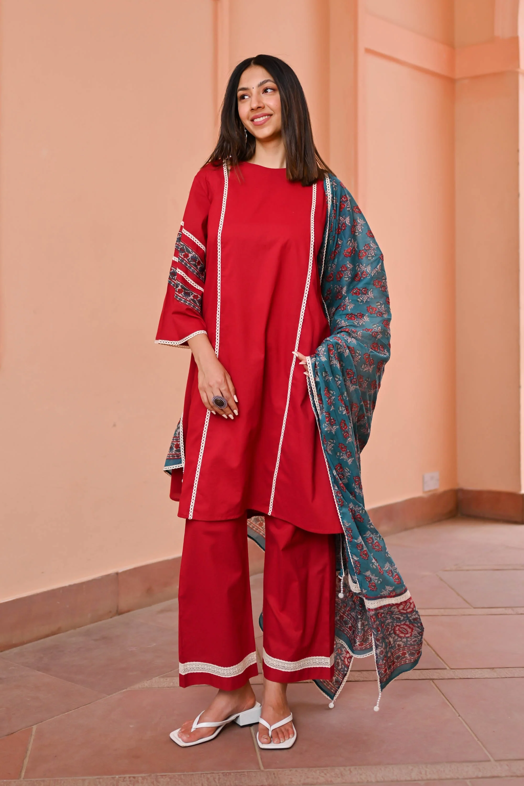 Myra Cotton Suit Set Trio - Woolfily