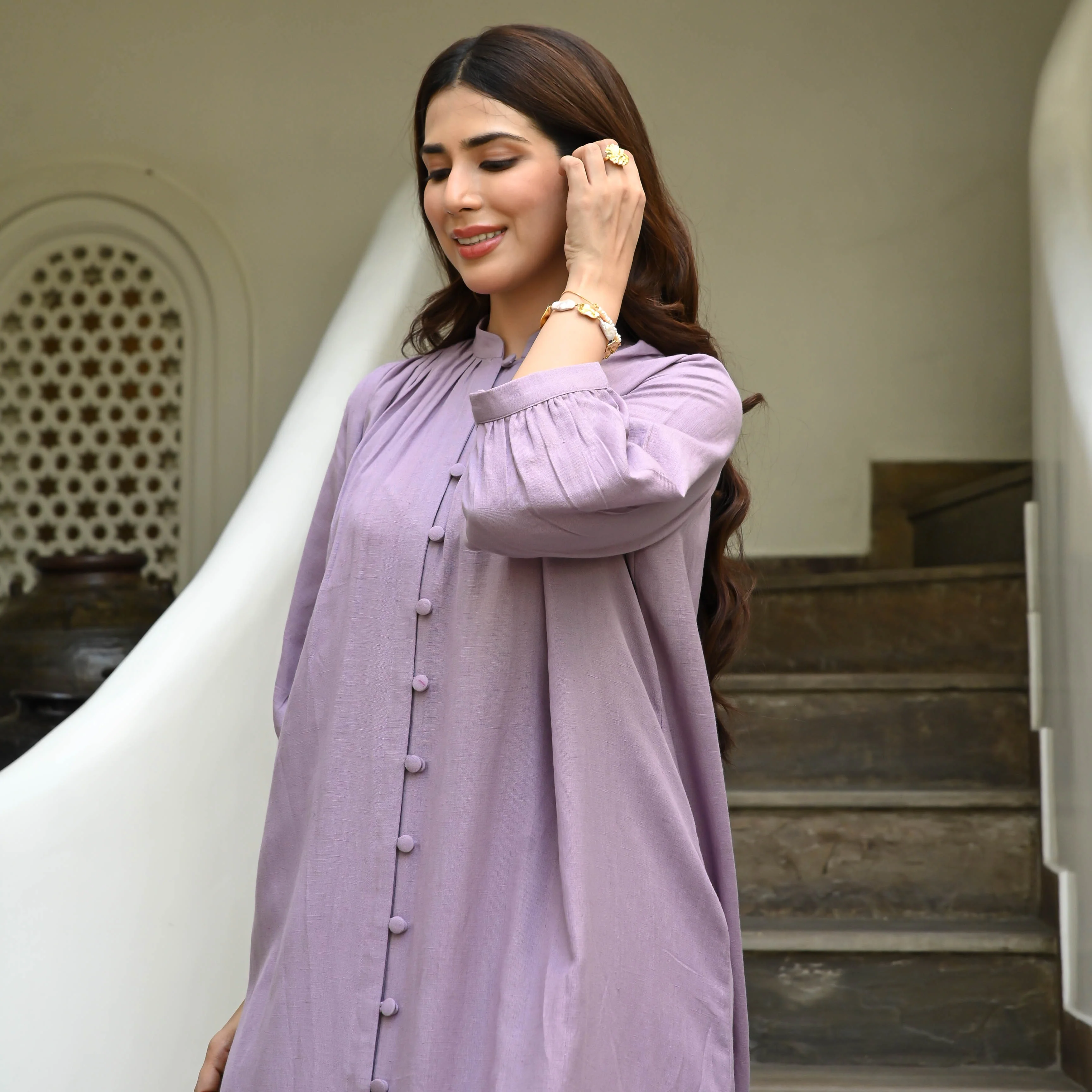 Bunaai Cotton Lilac Coord Set - Woolfily