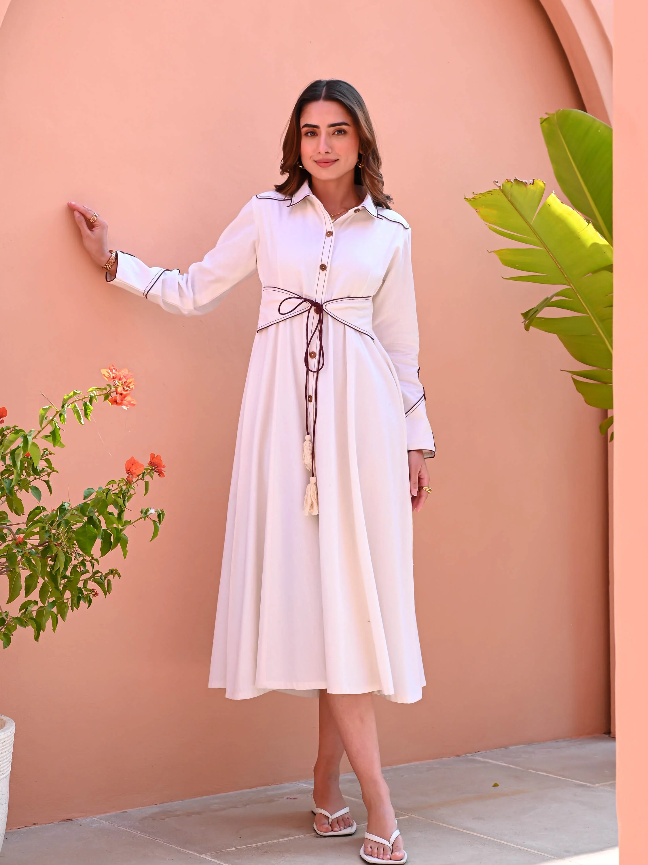 White Shirt Cotton Dress - Woolfily