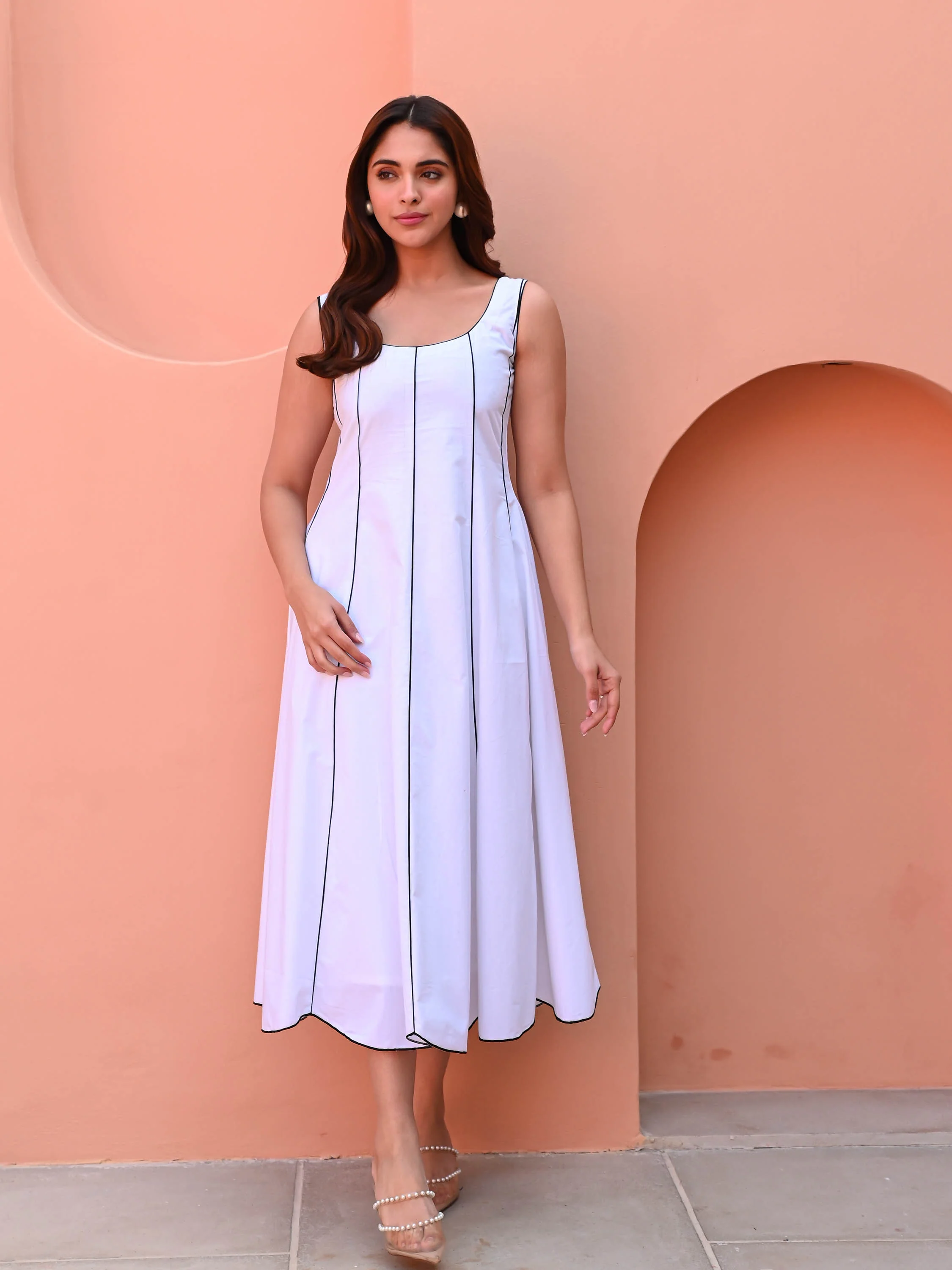 Frost White Cotton Dress - Woolfily