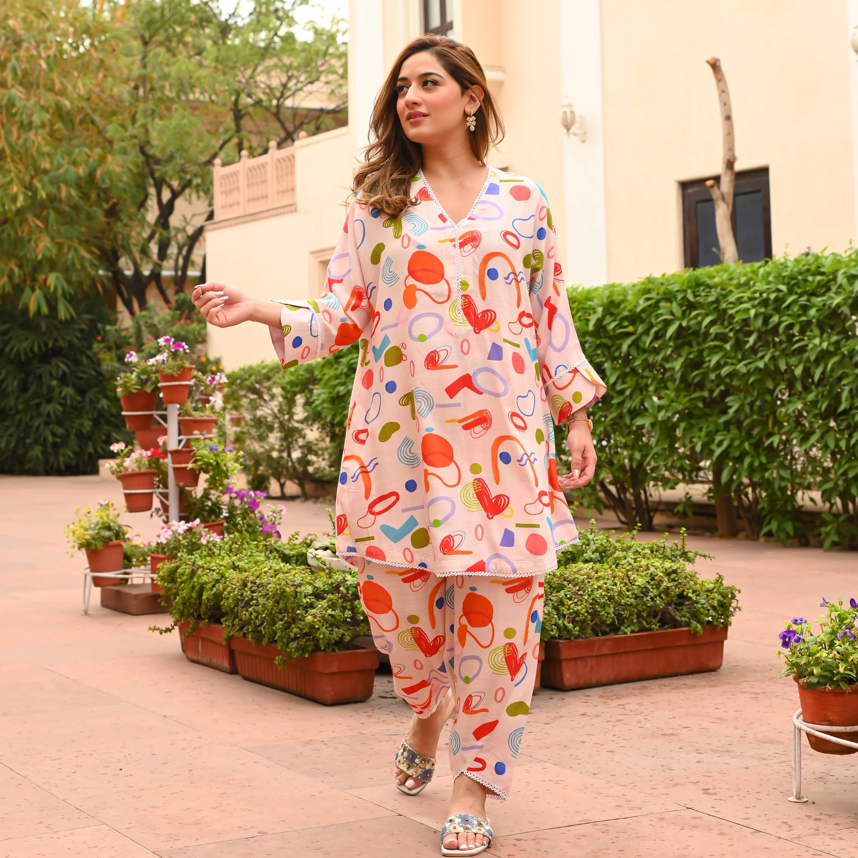 Doodle Hearts Kurta Set - Woolfily