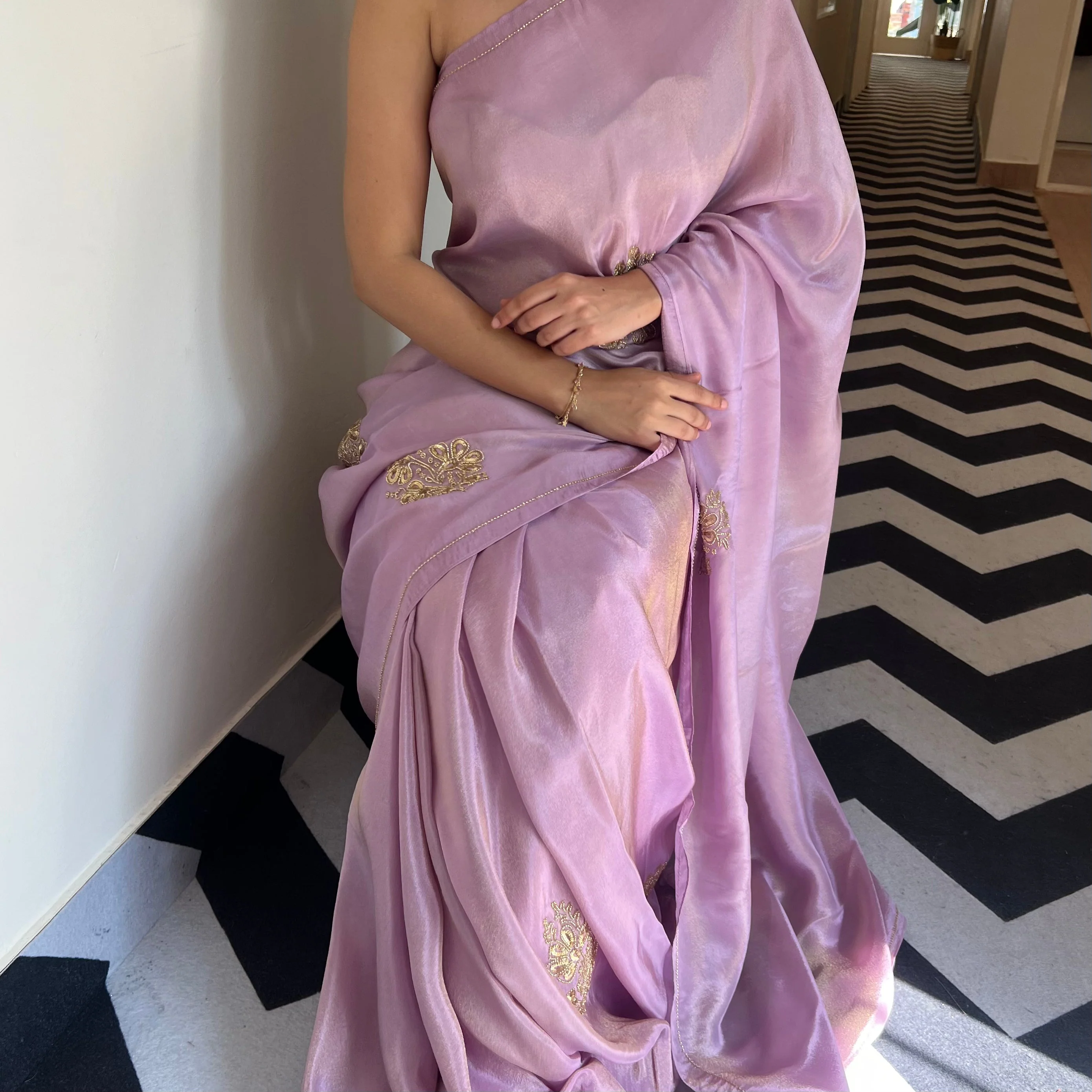 Lilac Dream Tissue Saree - Woolfily