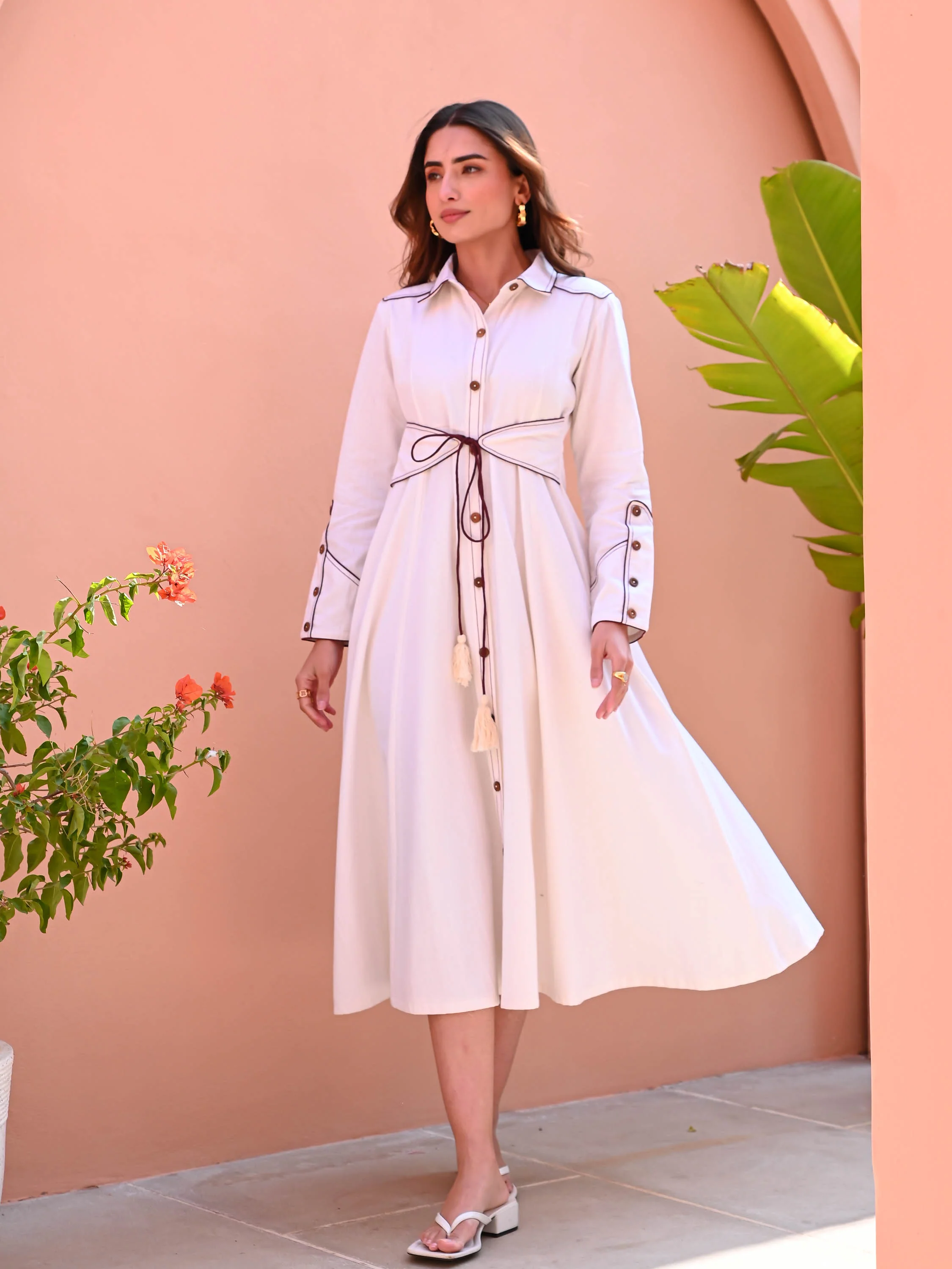 White Shirt Cotton Dress - Woolfily