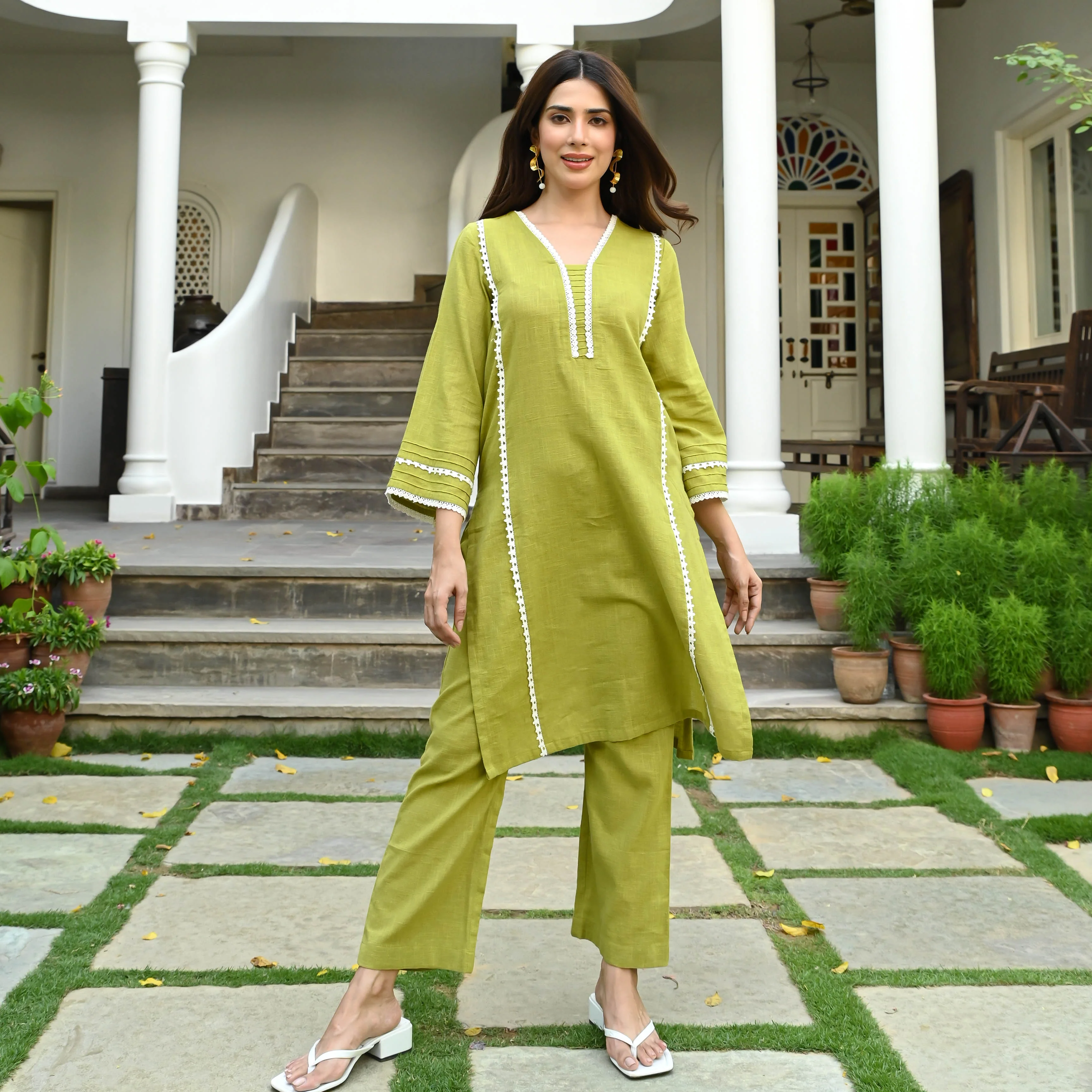 Bunaai Cotton Georgia Kurta Set - Woolfily