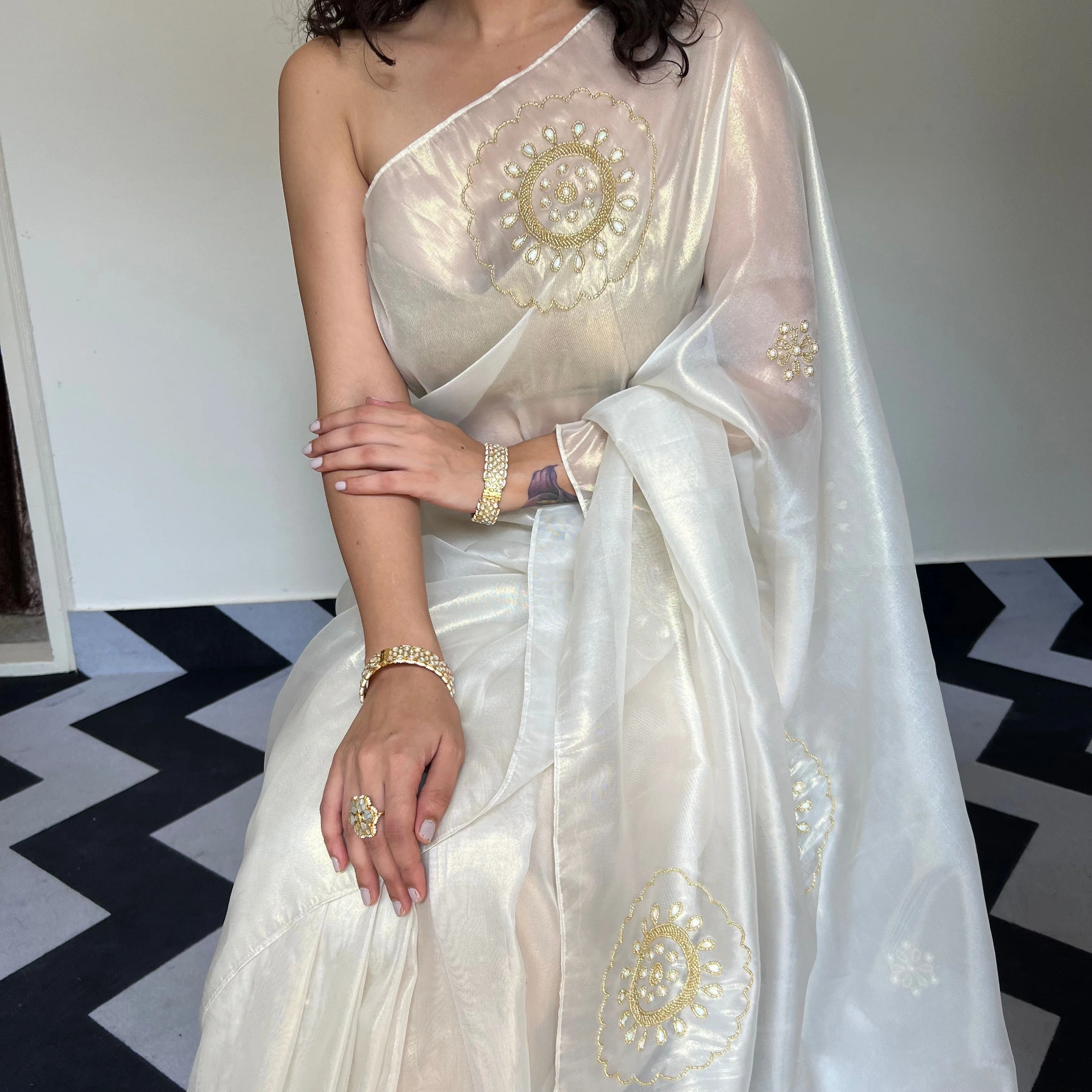 Pearl Perfection Saree - Woolfily