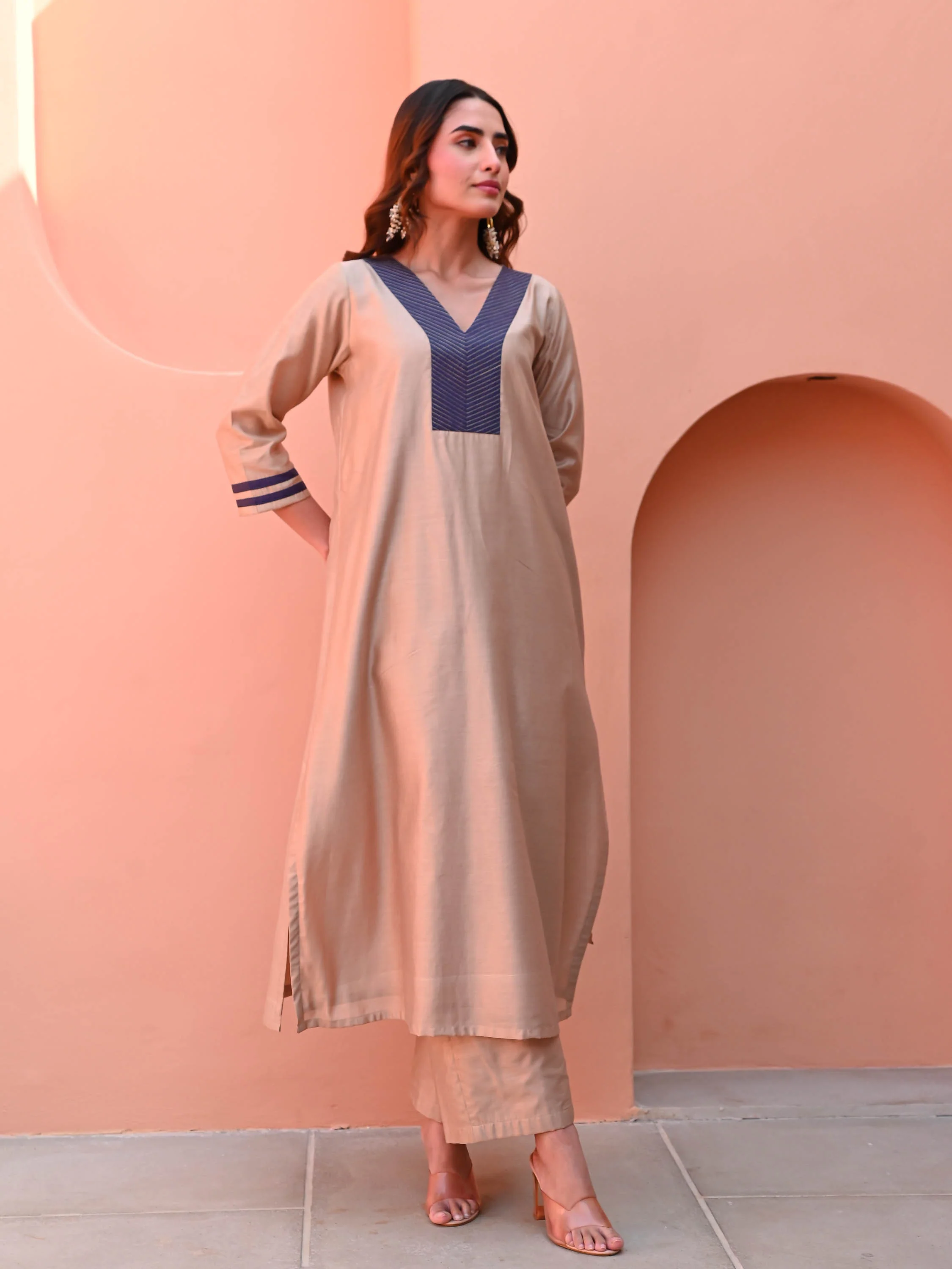 Smokegrey Silk Kurta Set - Woolfily