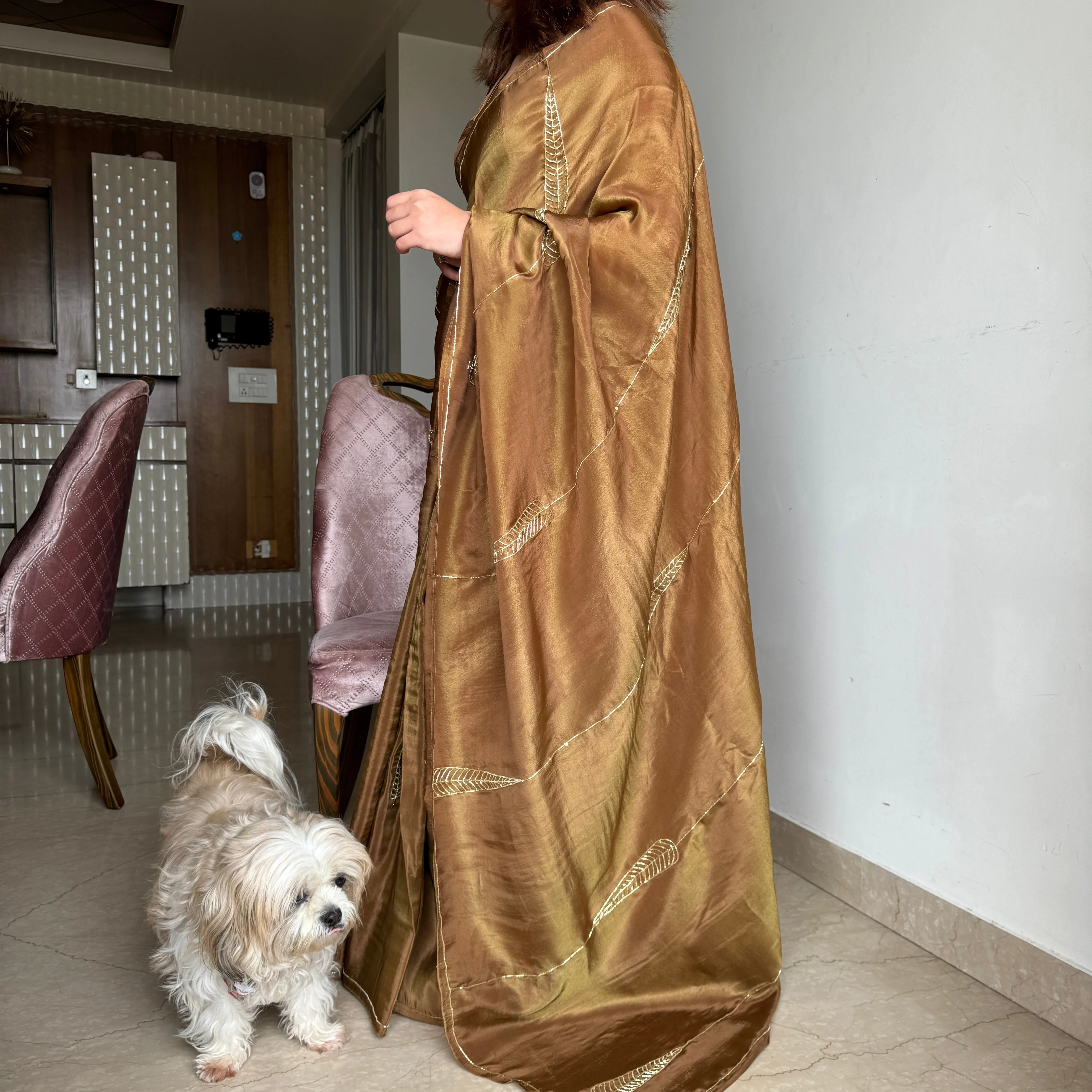 Paisley Embroidered Tissue Saree - Woolfily