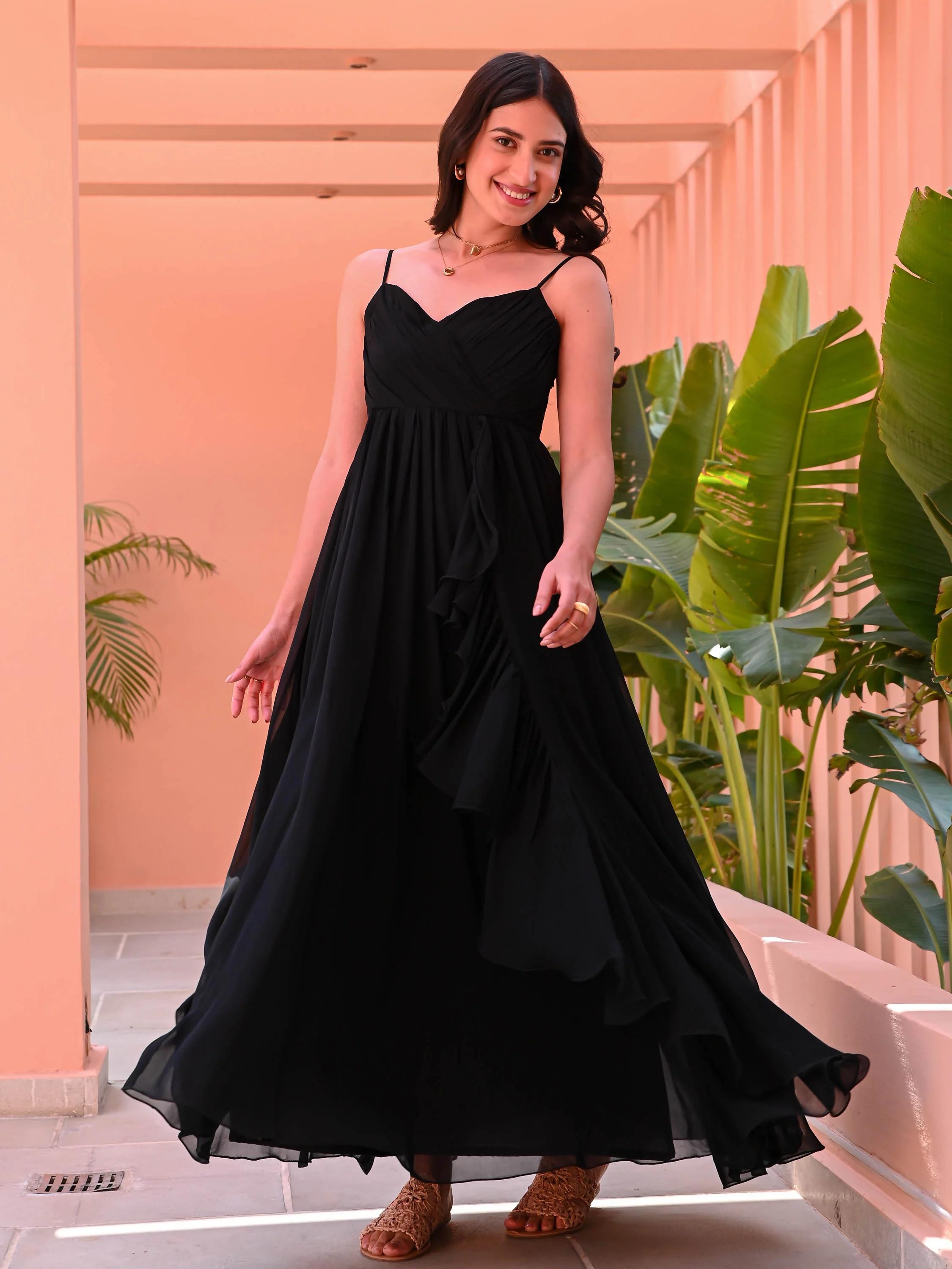 Black Criss Cross Dress - Woolfily